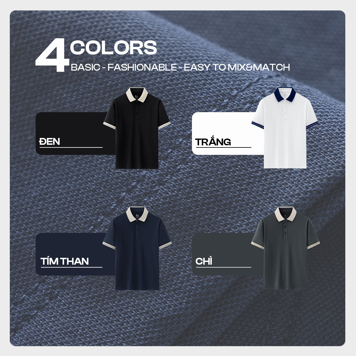 Mô tả Áo Polo Nam MIX-COLOR Ngắn Tay 5S FASHION Cotton Mát Lạnh, Thoáng Khí, Lịch Lãm APC25033 - 8