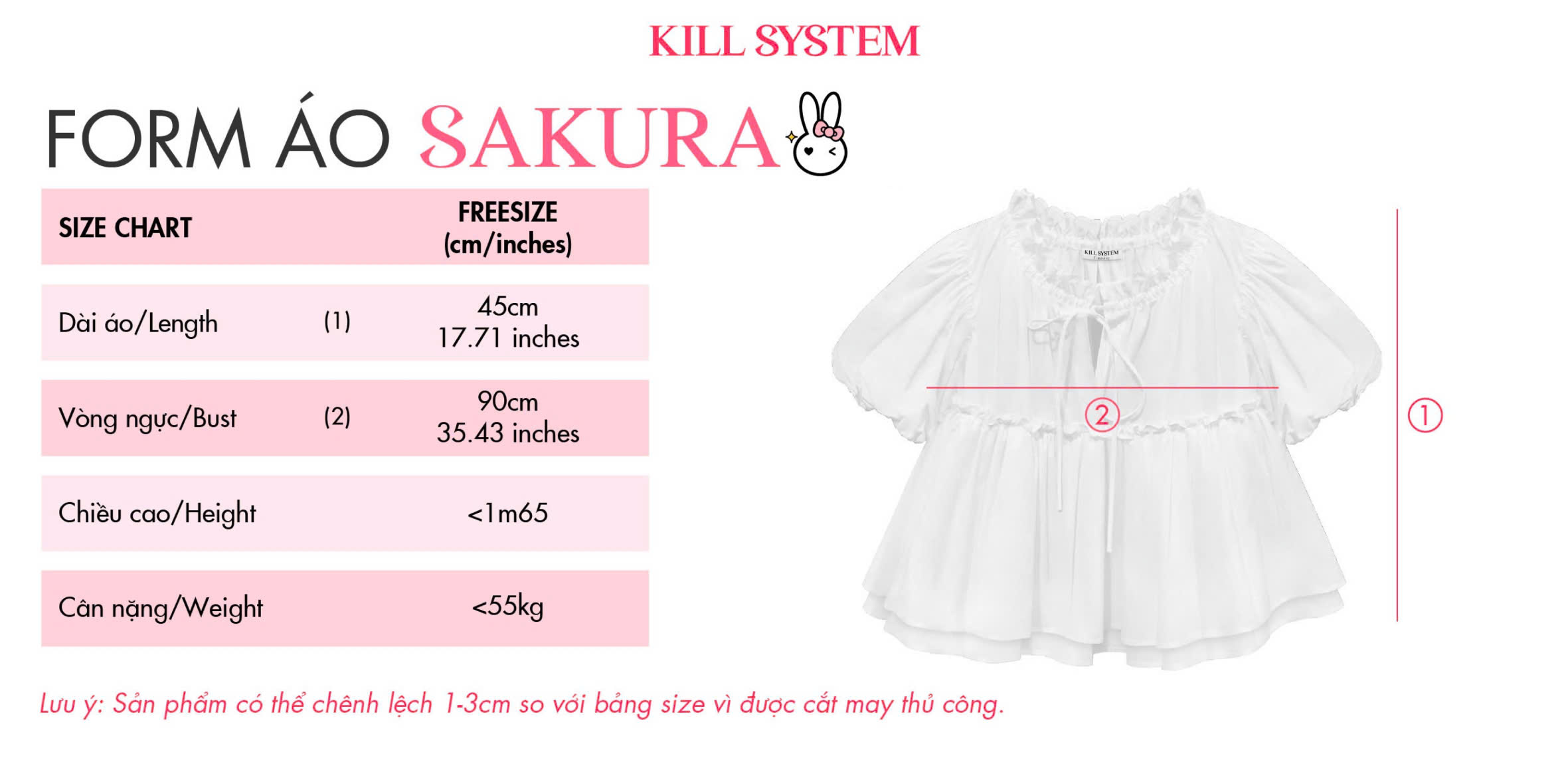Mô tả Áo baby doll tay phồng SAKURA - 𝐊𝐈𝐋𝐋 𝐒𝐘𝐒𝐓𝐄𝐌 - 6