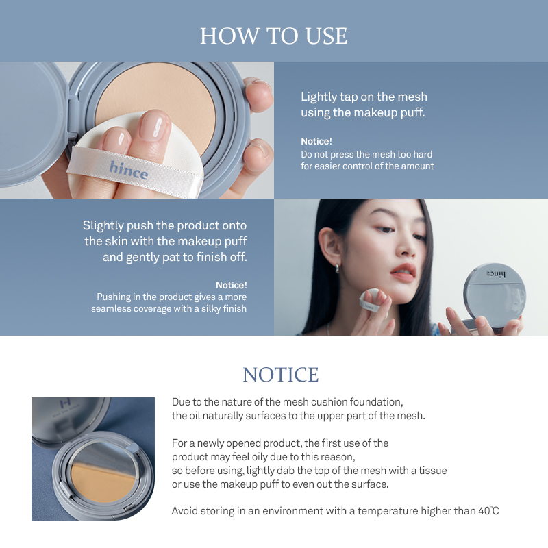 Mô tả Phấn Nước hince Second Skin Mesh & Matte Cushion 12g - 8