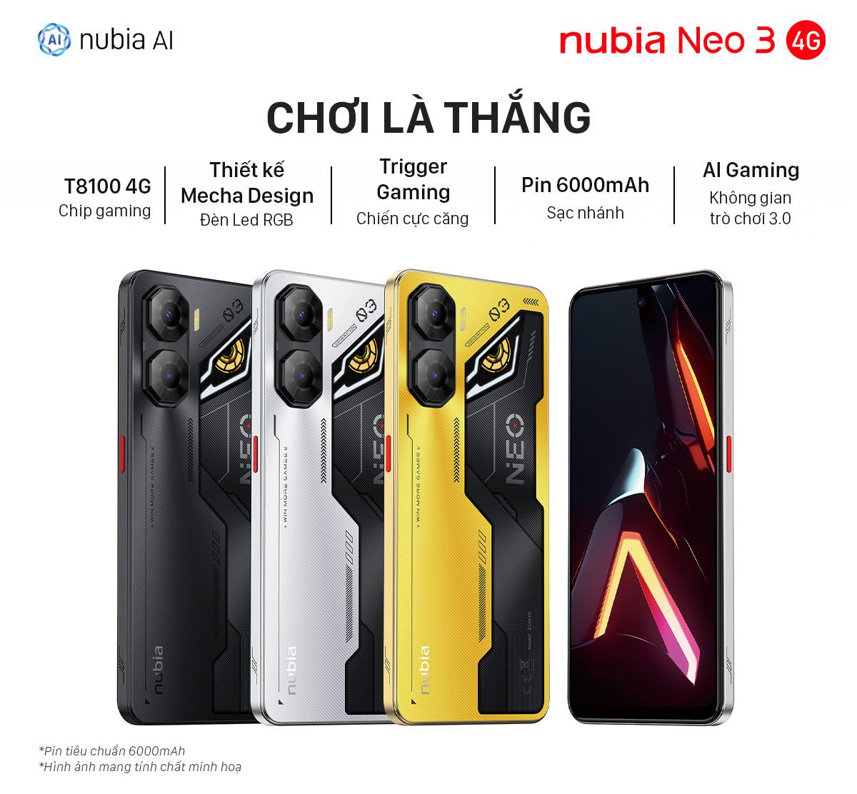Mô tả Điện thoại Gaming Nubia Neo 3 4G 16(8+8)GB/128GB I Trigger Gaming I 6.8"120Hz - Hàng Chính Hãng - 1