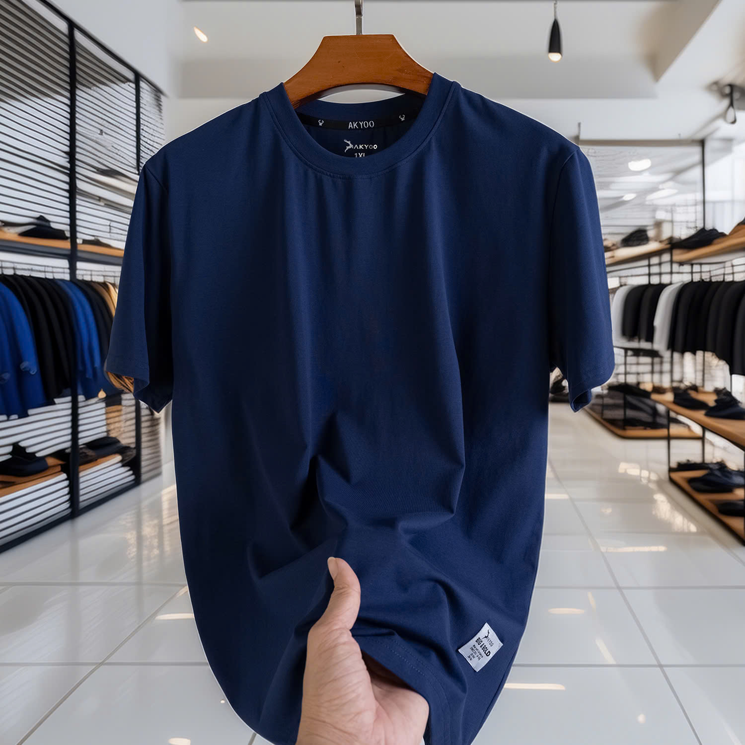 Mô tả Áo Thun Nam Bigsize 80-140kg AKYOO Cao Cấp, Chất Liệu Cotton Co Giãn, Thoáng Mát - AT TRON - 4