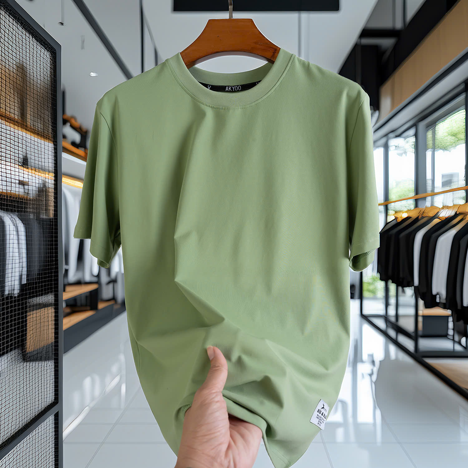 Mô tả Áo Thun Nam Bigsize 80-140kg AKYOO Cao Cấp, Chất Liệu Cotton Co Giãn, Thoáng Mát - AT TRON - 5