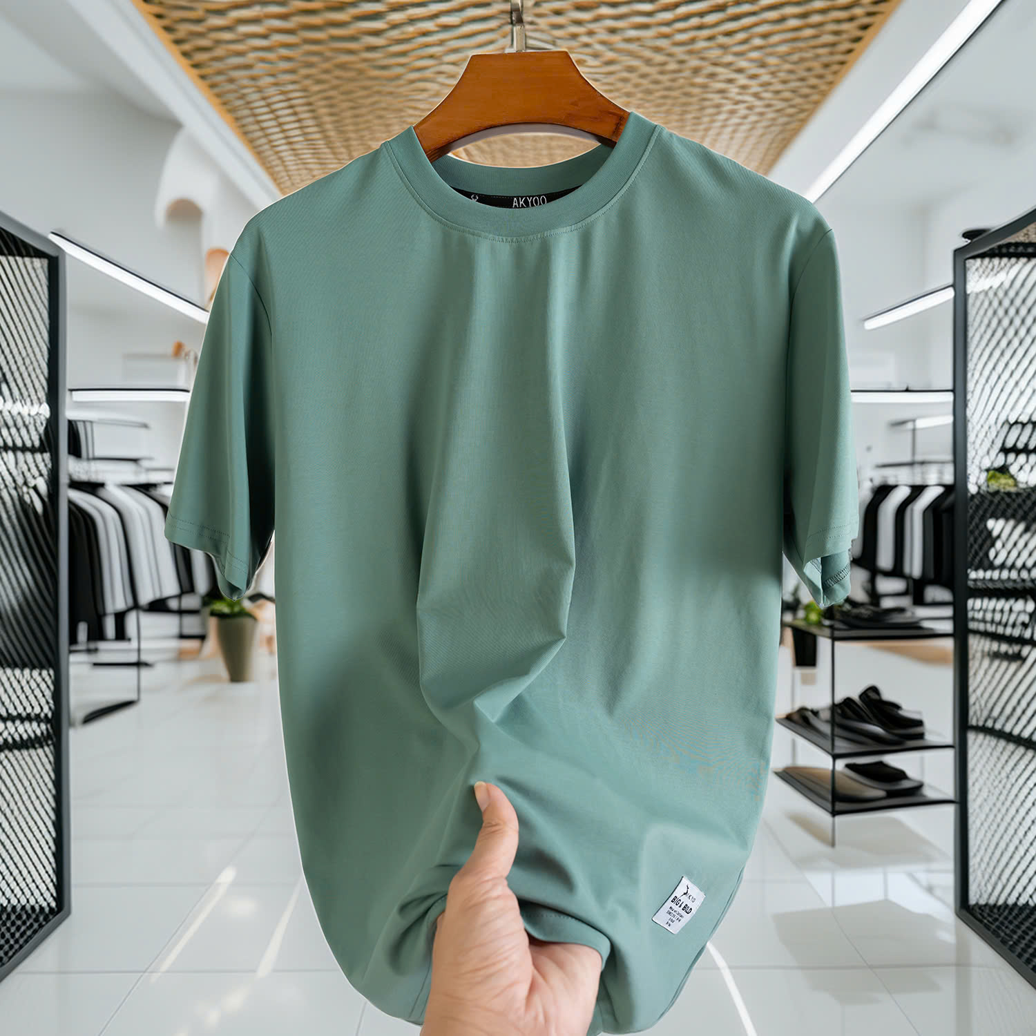 Mô tả Áo Thun Nam Bigsize 80-140kg AKYOO Cao Cấp, Chất Liệu Cotton Co Giãn, Thoáng Mát - AT TRON - 6