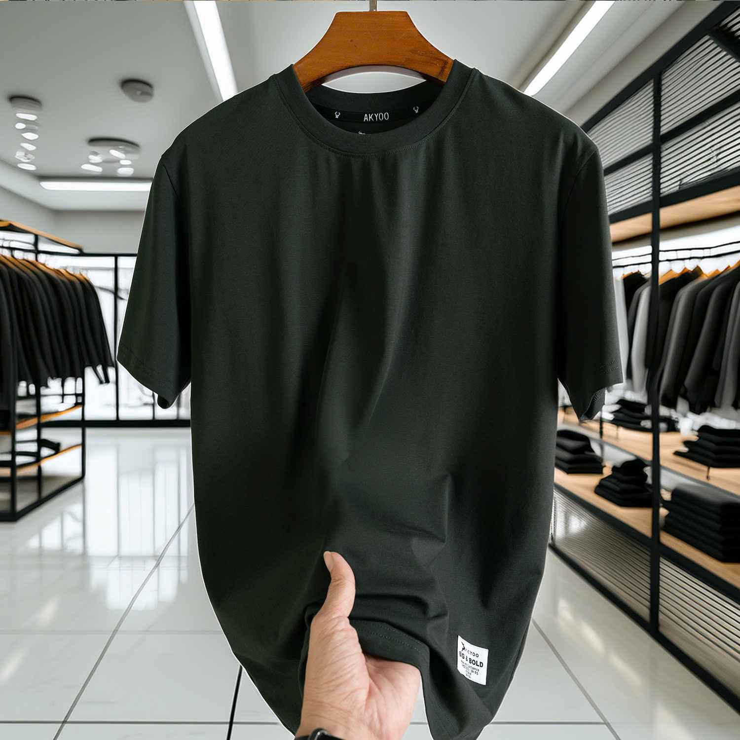 Mô tả Áo Thun Nam Bigsize 80-140kg AKYOO Cao Cấp, Chất Liệu Cotton Co Giãn, Thoáng Mát - AT TRON - 7