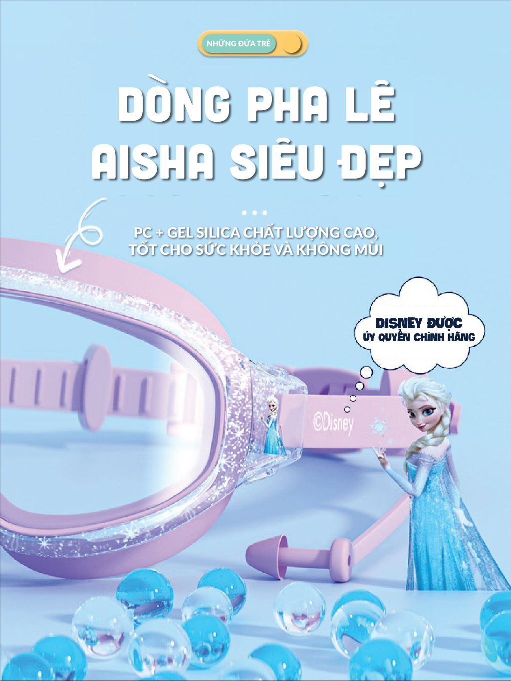 Mô tả Kính bơi cho bé kèm mũ bơi 1989KIDS Kính bơi trẻ em cao cấp Combo mũ bơi,nút bịt tai,mắt kính chống mờ hơi nước YOUYOU - 6