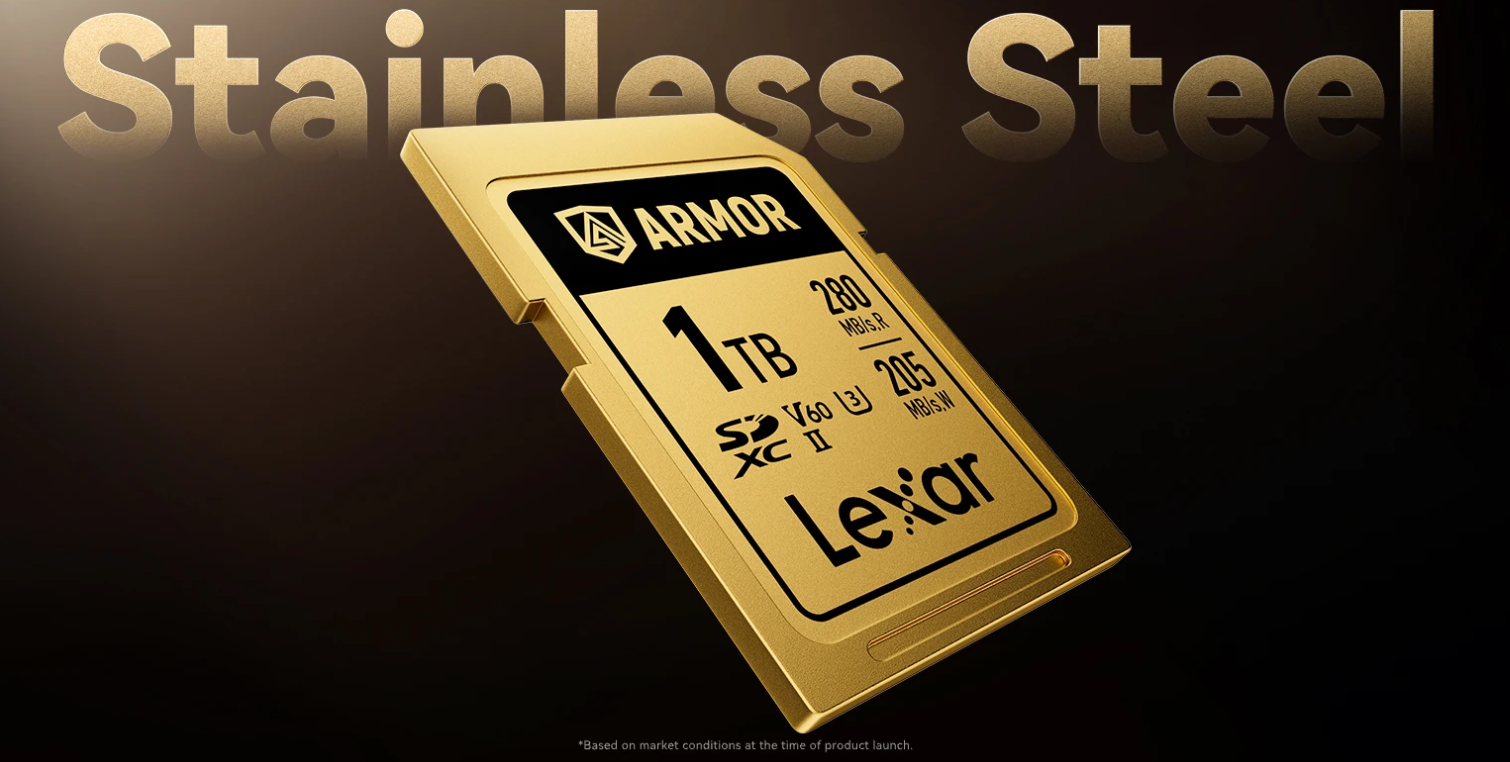 Thẻ Nhớ Lexar Armor Gold Sdxc Uhs-Ii 128Gb Thép Không Gỉ, Chống Nước, Chống Sốc