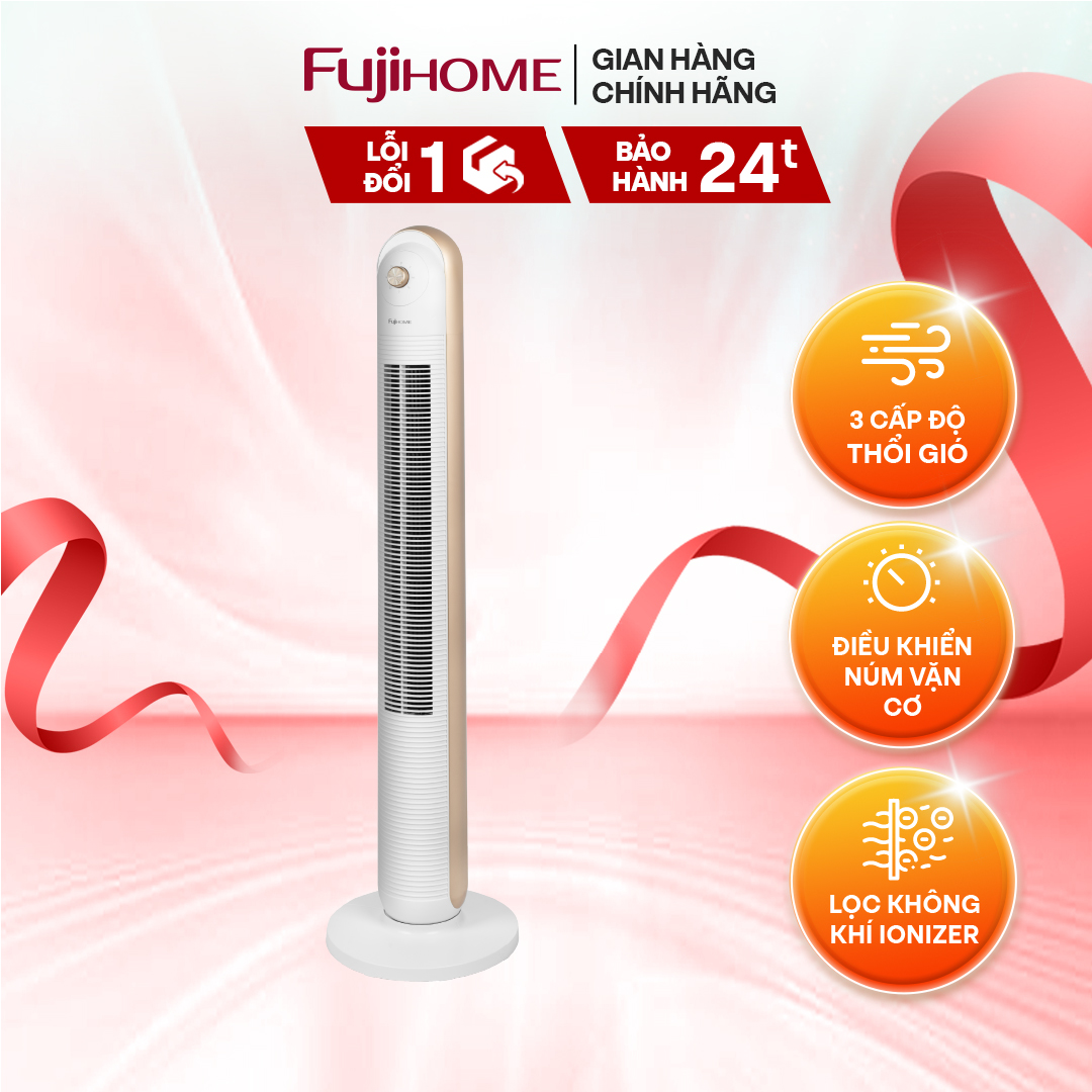 Mô tả Quạt tháp điều hòa nhập khẩu FUJIHOME TF-13EM, thiết kế hiện đại, sang trọng, 3 chế độ gió - 2