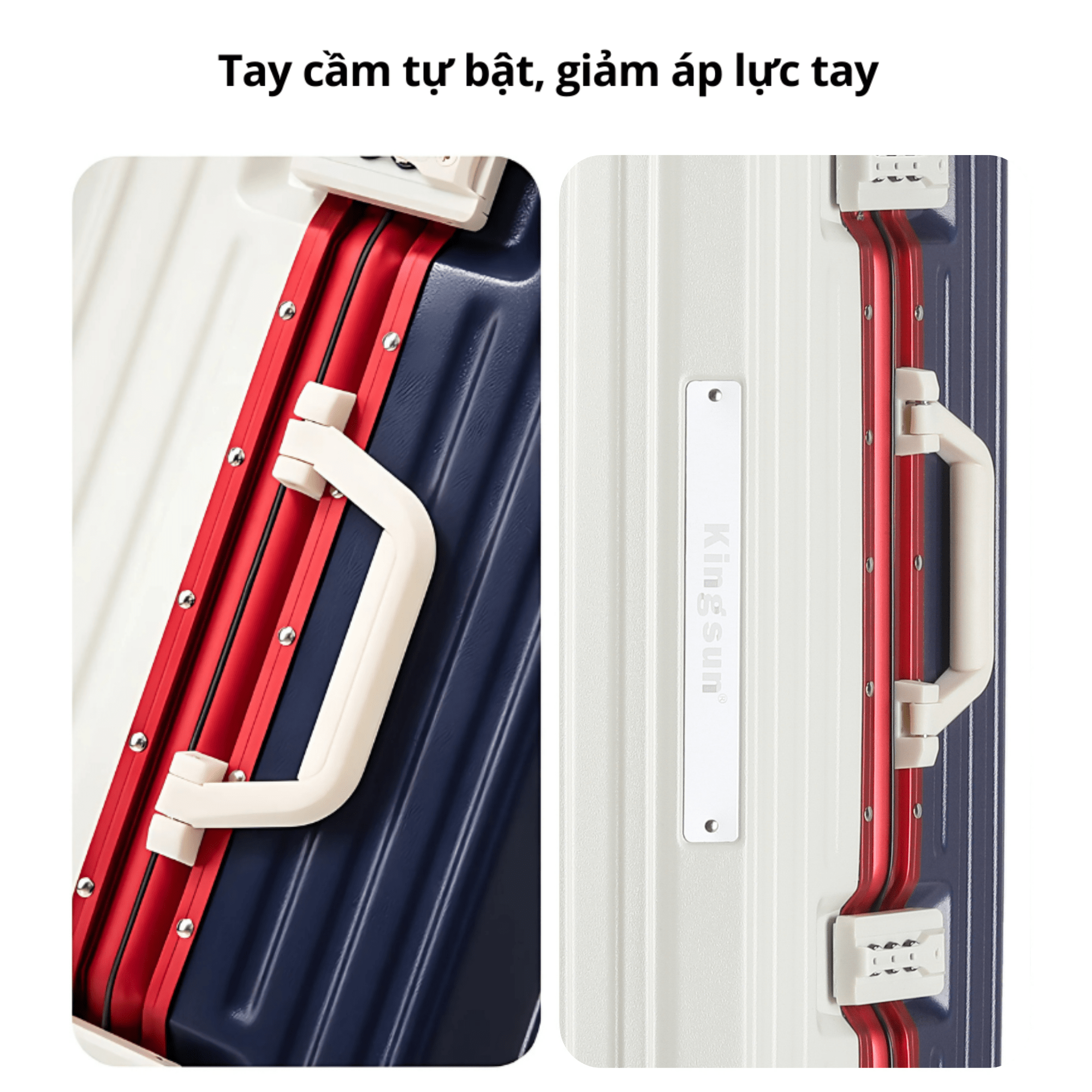 Mô tả Vali khung nhôm cao cấp Kingsun KS-607 (Khay đựng nước+Móc treo đồ+Bánh xe giảm xóc), Bảo hành 5 năm - 3