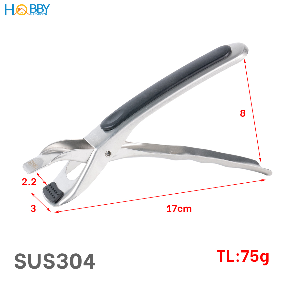 Mô tả Kẹp bát đĩa nhà bếp chống nóng tay cầm inox 304 Hobby home decor KI4 - 2
