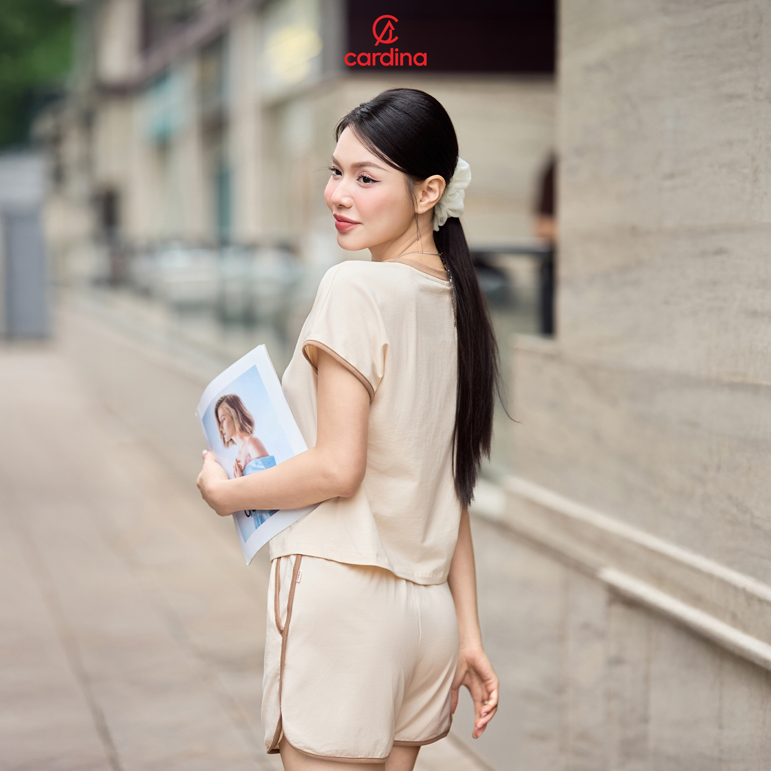 Mô tả Đồ bộ nữ CARDINA chất liệu cotton tay liền xếp ly eo trẻ trung năng động 5BCN11 - 9