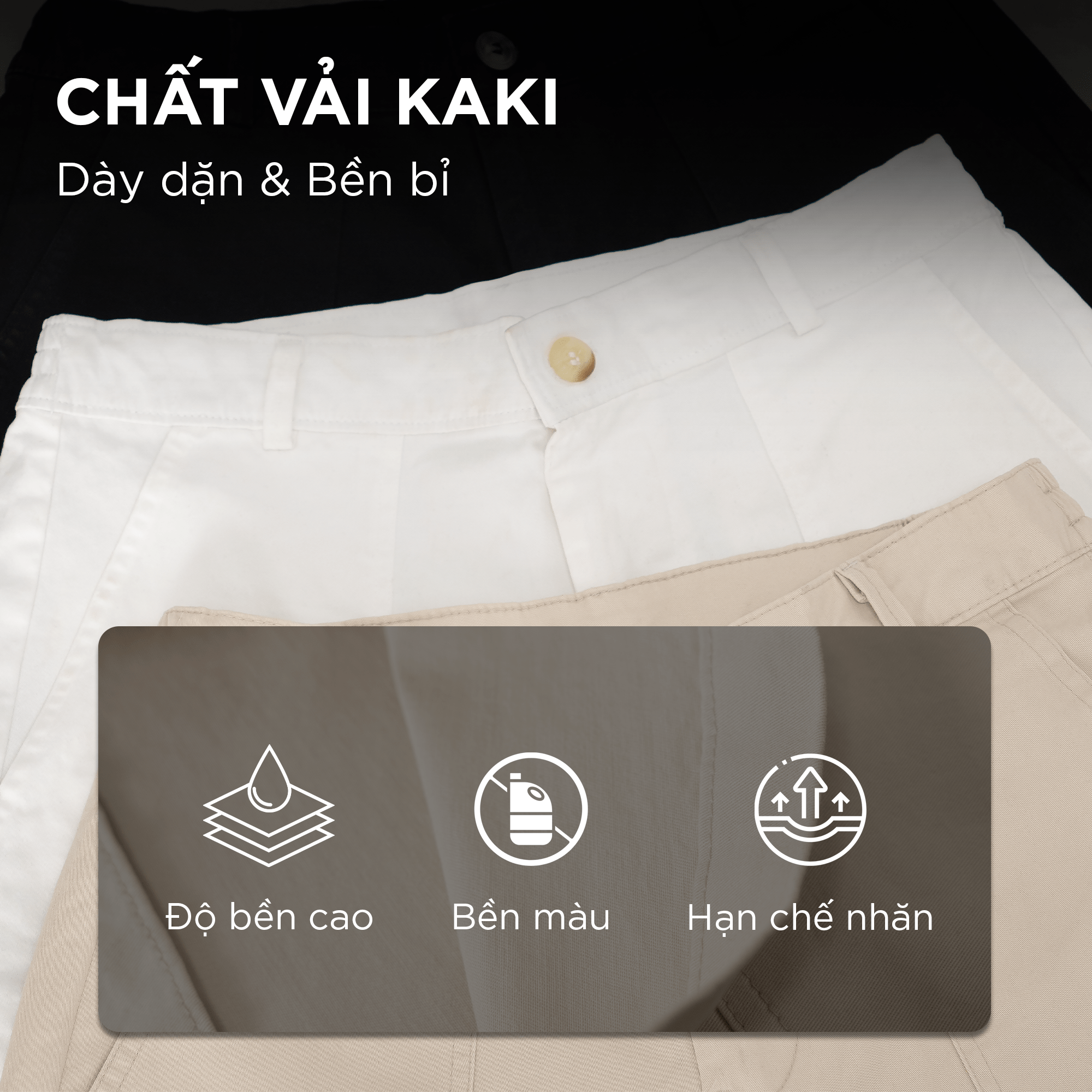 Mô tả Quần short nam KAKI phom rộng CAPMAN CLUB, quần đùi trên gối lưng đai thun co giãn, trẻ trung - 8