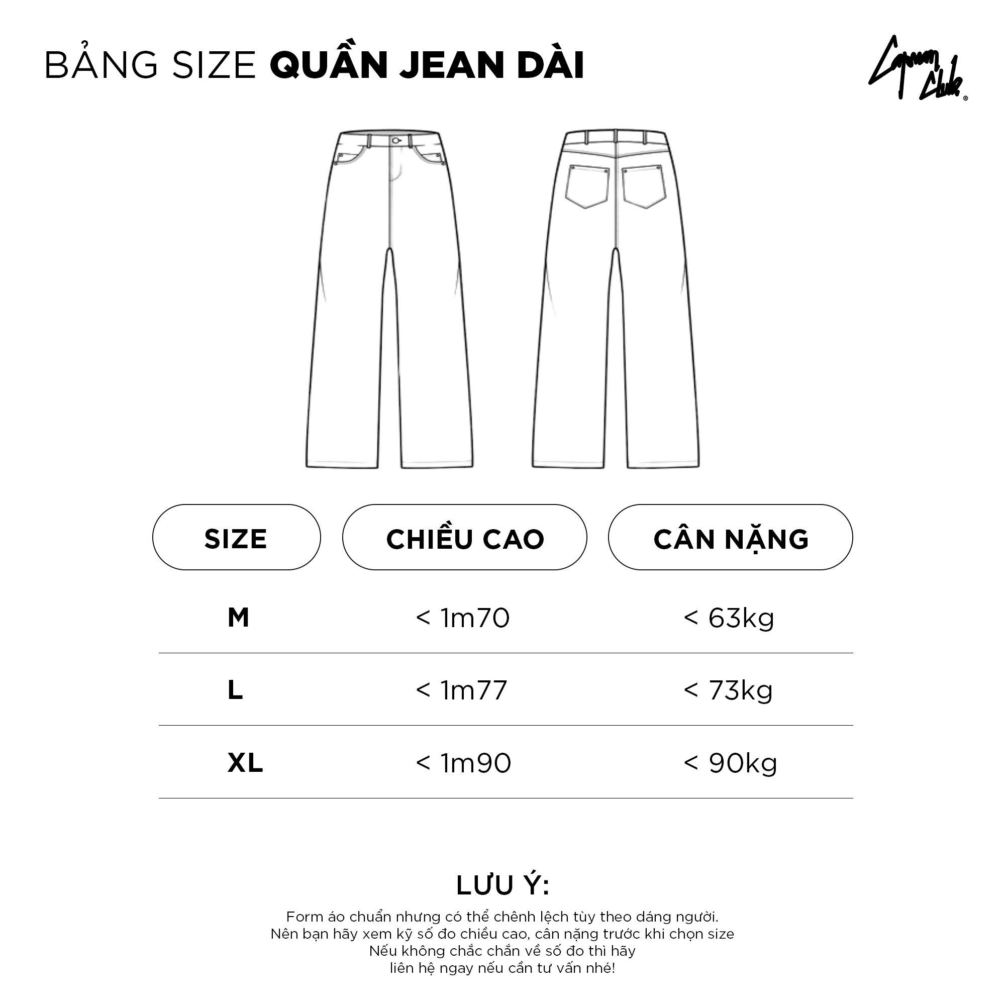 Quần jeans nam túi hộp ống rộng CAPMAN CLUB