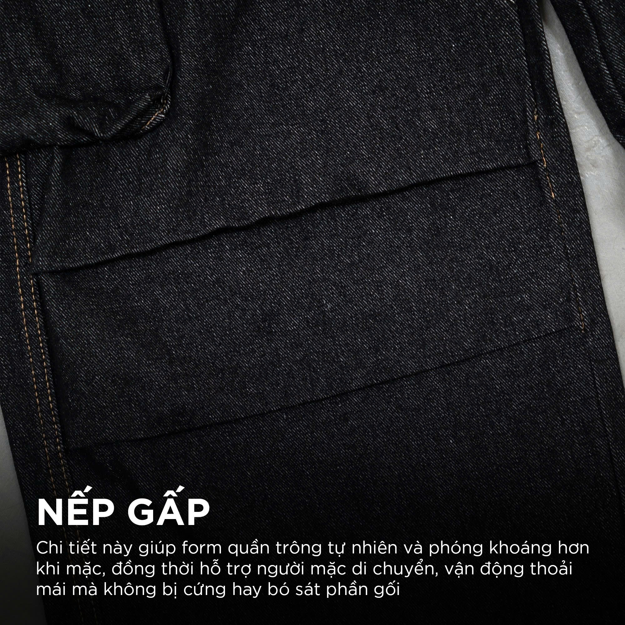 Quần jeans nam túi hộp ống rộng CAPMAN CLUB