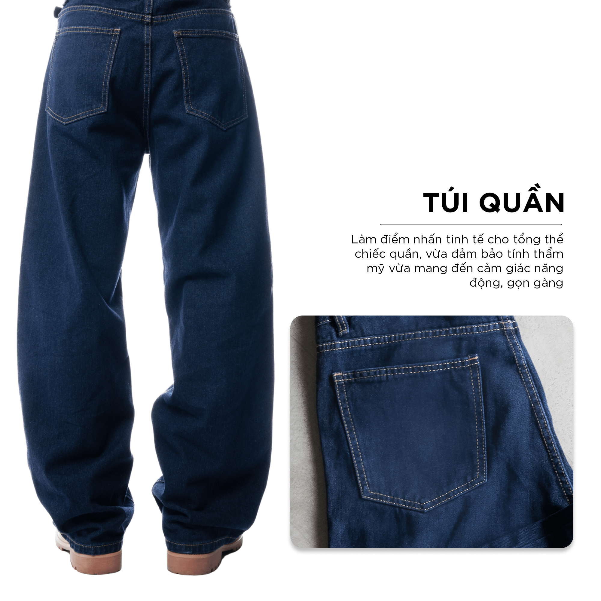Mô tả Quần dài jean nam EXTRA ống rộng CAPMAN CLUB, phom rộng trẻ trung - thoải mái - 8