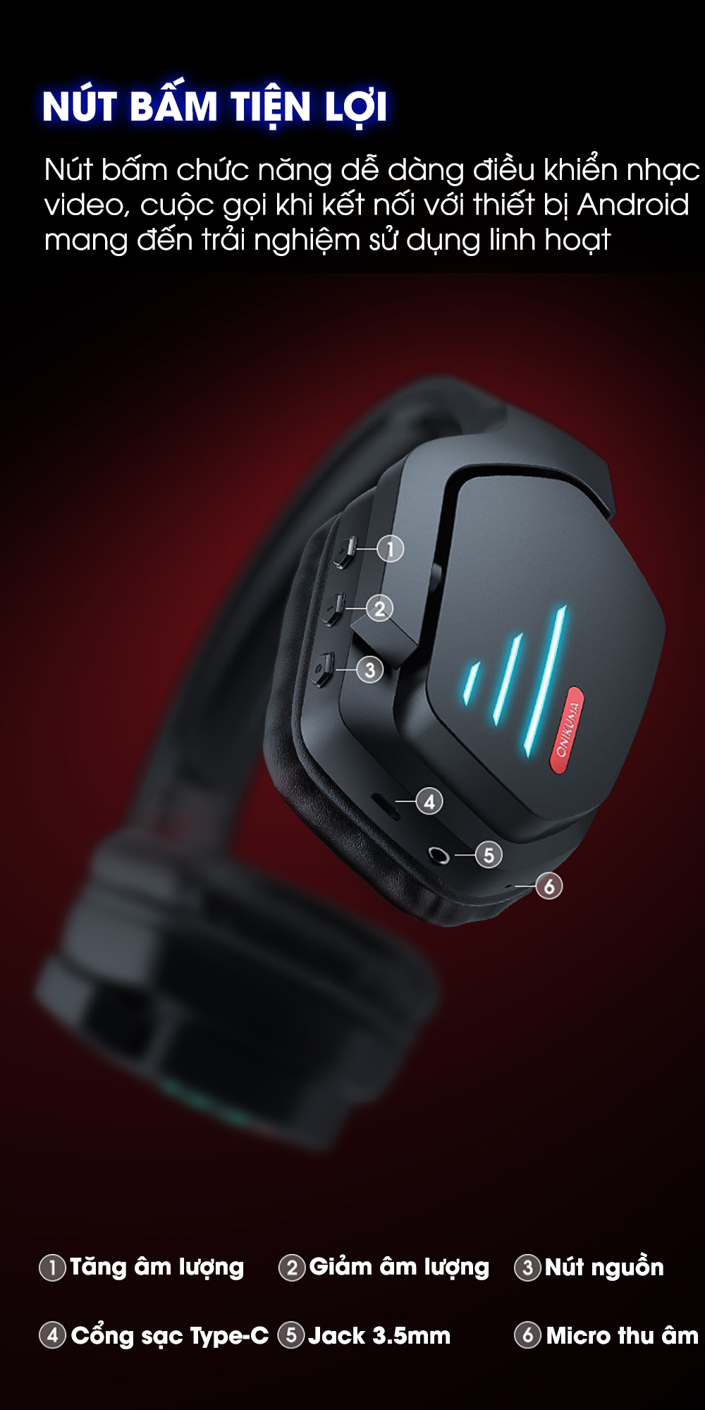TAI NGHE CHỤP TAI GAMING SIDOTECH ONIKUMA B60