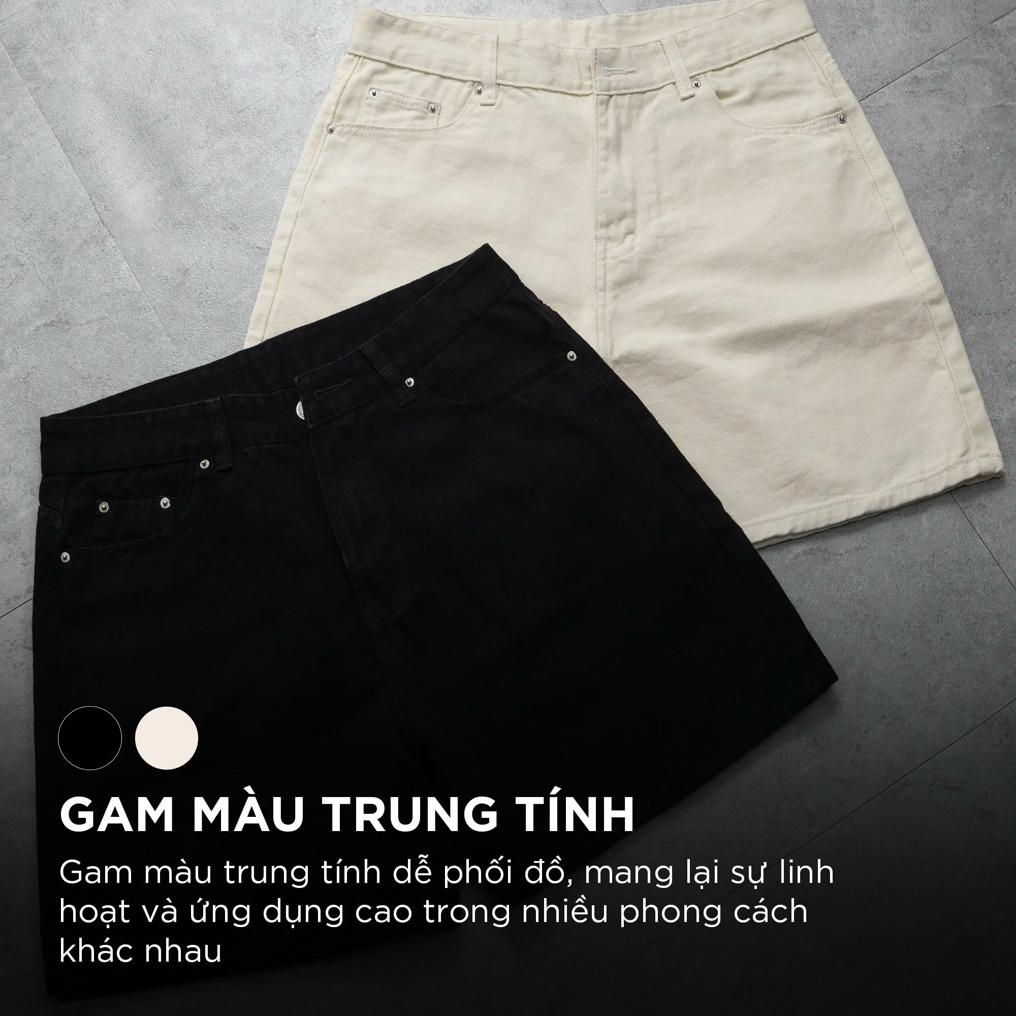 Mô tả Quần short nam jean POKER phom rộng CAPMAN CLUB, chất vải denim thoải mái trẻ trung - 4