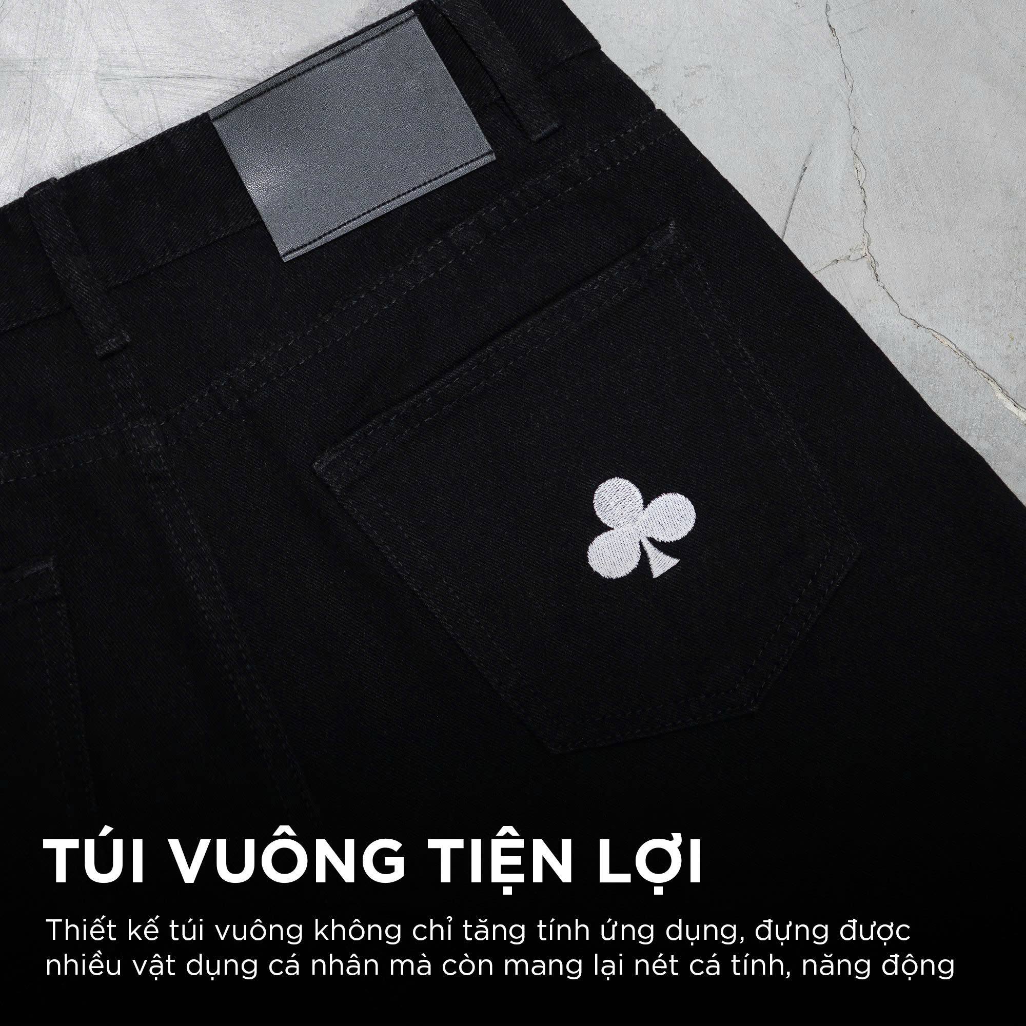 Mô tả Quần short nam jean POKER phom rộng CAPMAN CLUB, chất vải denim thoải mái trẻ trung - 7
