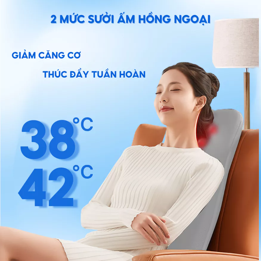 Đệm Massage BUMAS M18 chức năng chườm ấm
