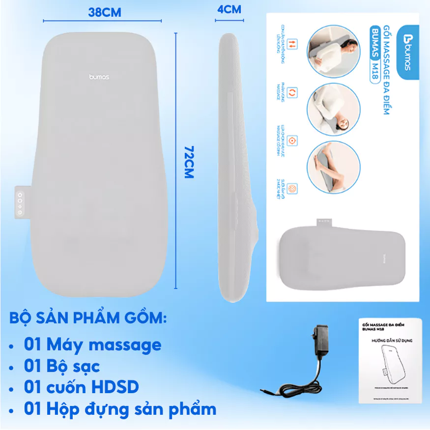 Đệm Massage BUMAS M18 các chế độ