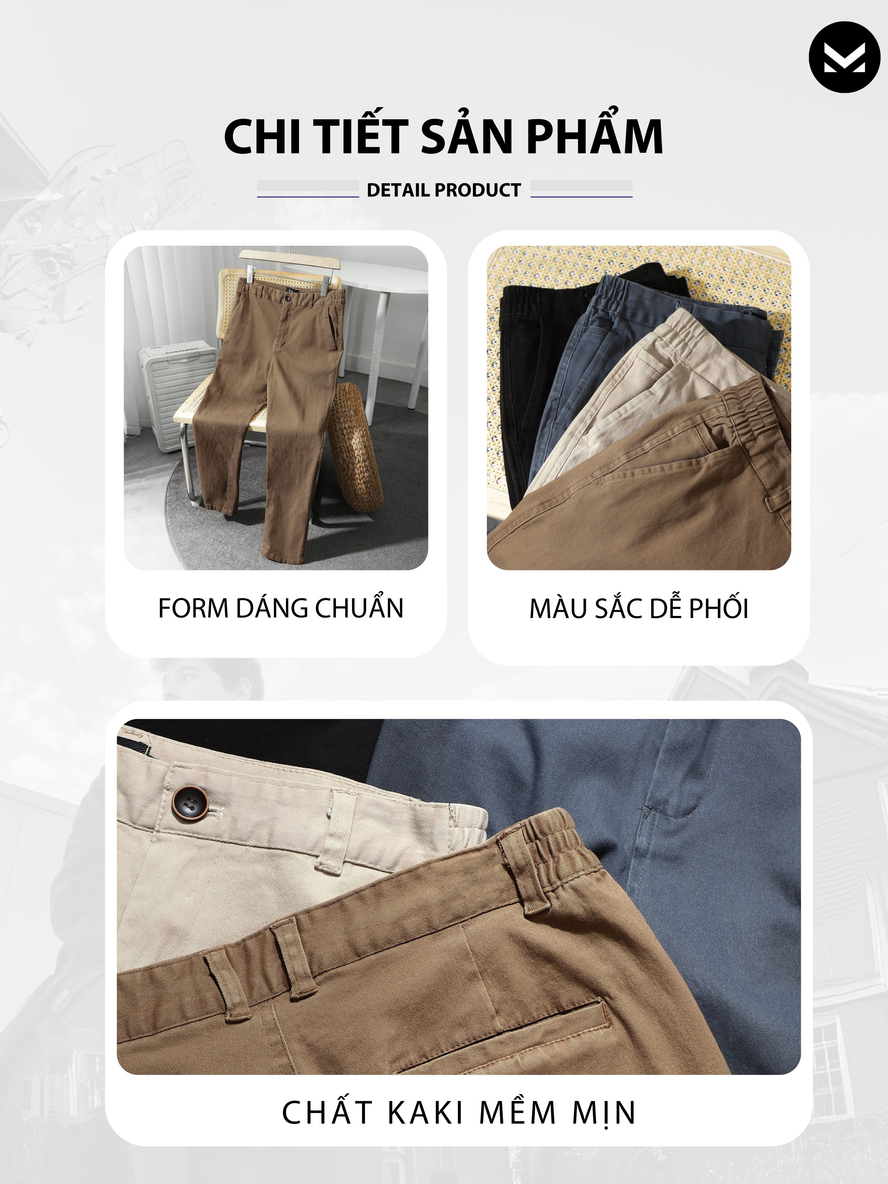 Quần kaki nam MK CLEVER dáng slimfit