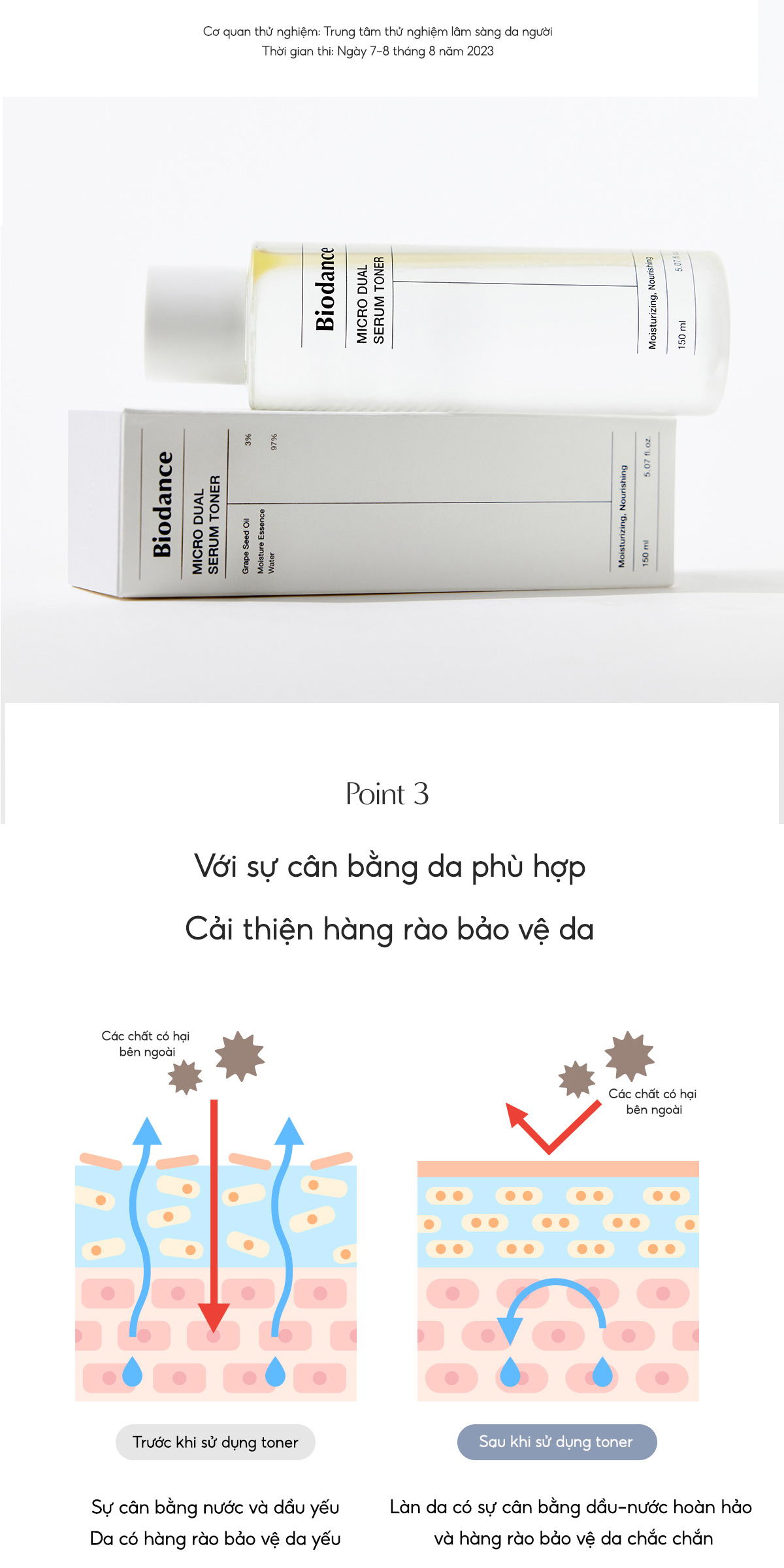 Mô tả BIODANCE Toner Chiết Xuất Dầu Hạt Nho Huyết Thanh Cấp Ẩm Cải Thiện Kết Cấu Da Micro Dual Serum Toner - 6