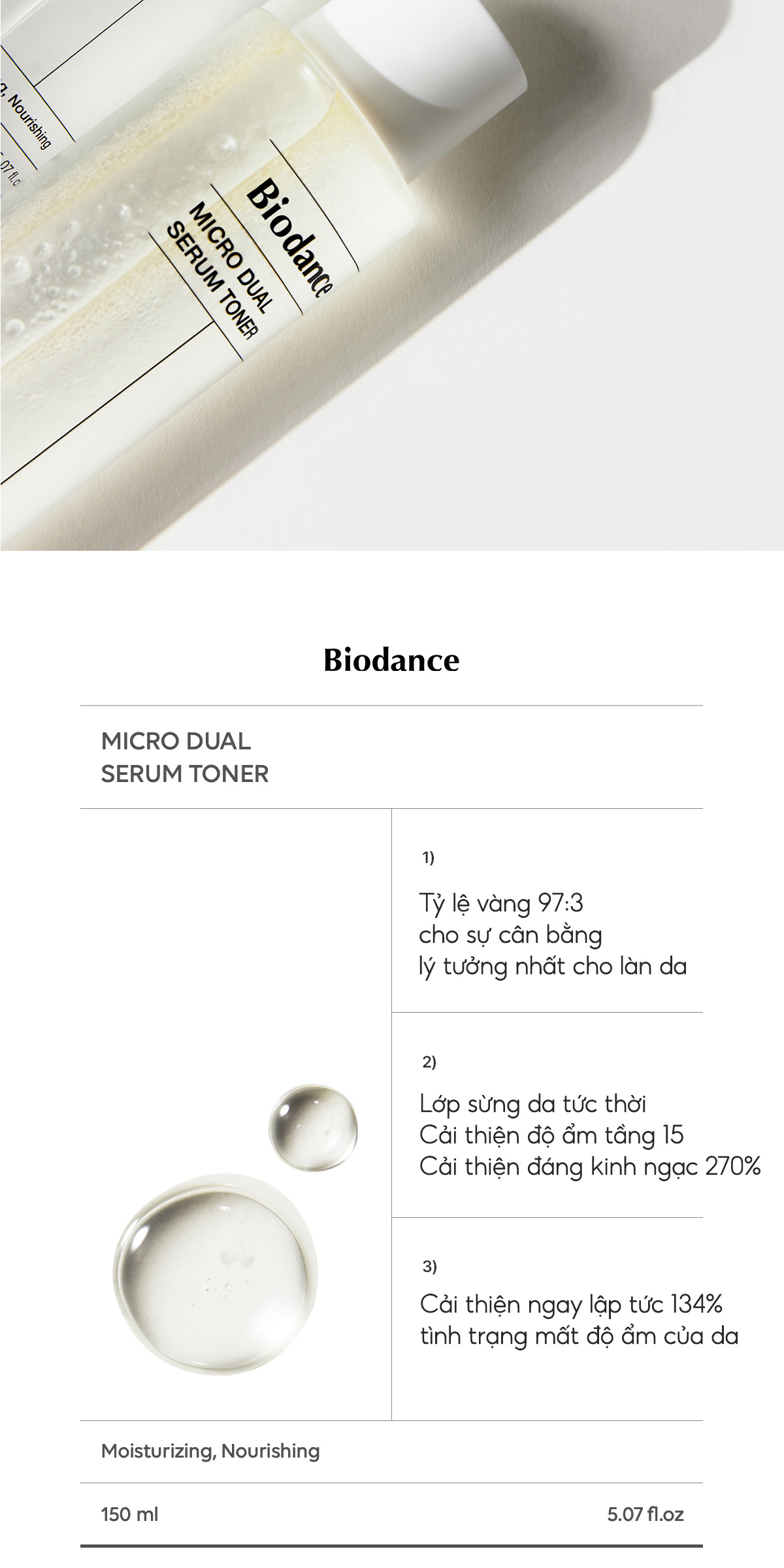 Mô tả BIODANCE Toner Chiết Xuất Dầu Hạt Nho Huyết Thanh Cấp Ẩm Cải Thiện Kết Cấu Da Micro Dual Serum Toner - 3