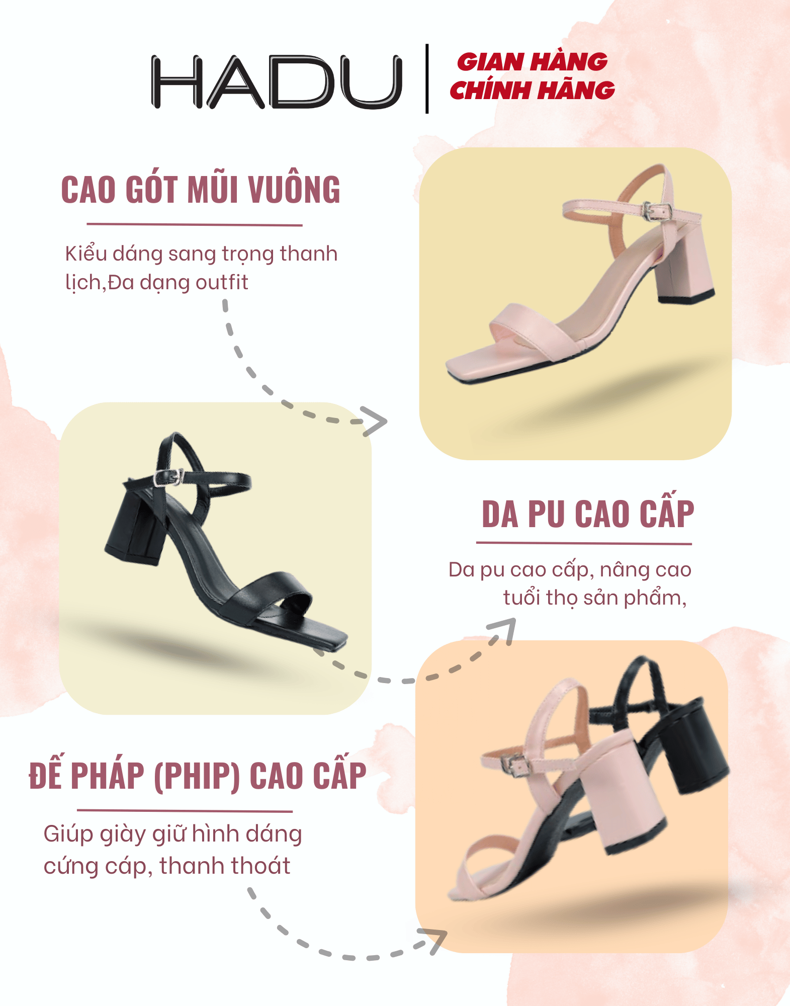 Mô tả - Giày Sandal Cao Gót 5P HS502 Tặng Dép Bệt Nữ K115D Hàng Cao Cấp Bảo Hành 12T - 1