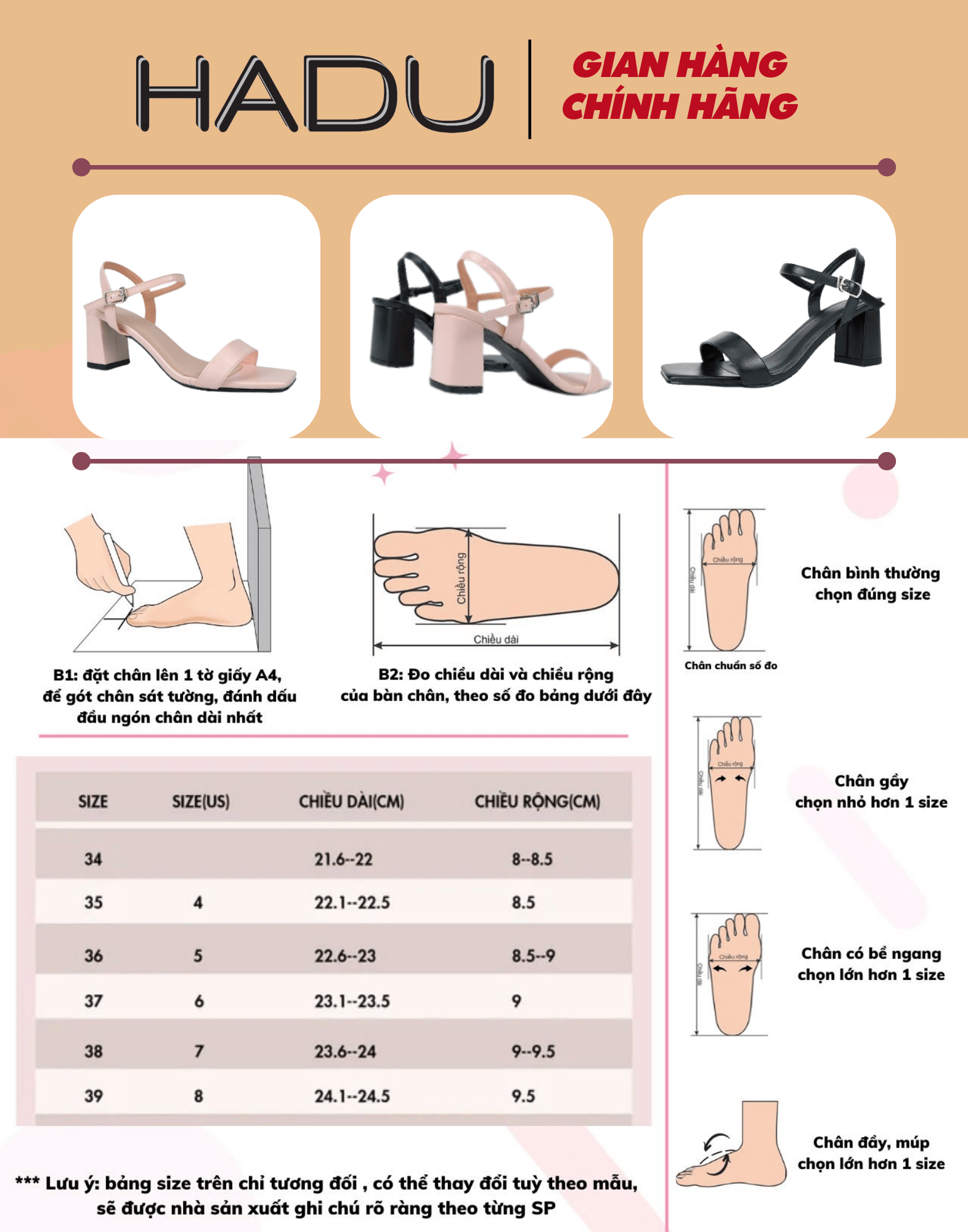 Mô tả - Giày Sandal Cao Gót 5P HS502 Tặng Dép Bệt Nữ K115D Hàng Cao Cấp Bảo Hành 12T - 5
