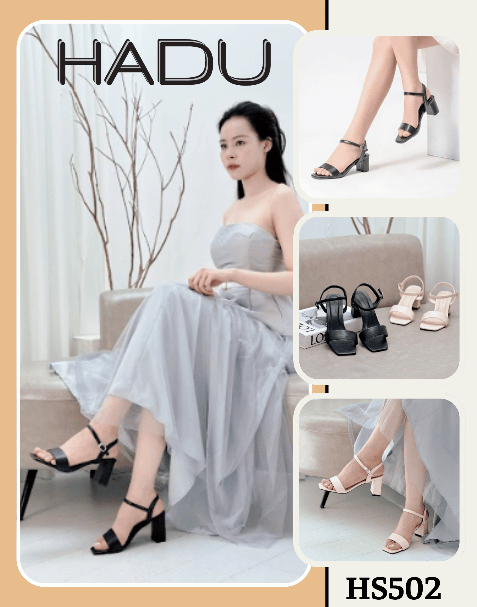 Mô tả - Giày Sandal Cao Gót 5P HS502 Tặng Dép Bệt Nữ K115D Hàng Cao Cấp Bảo Hành 12T - 4