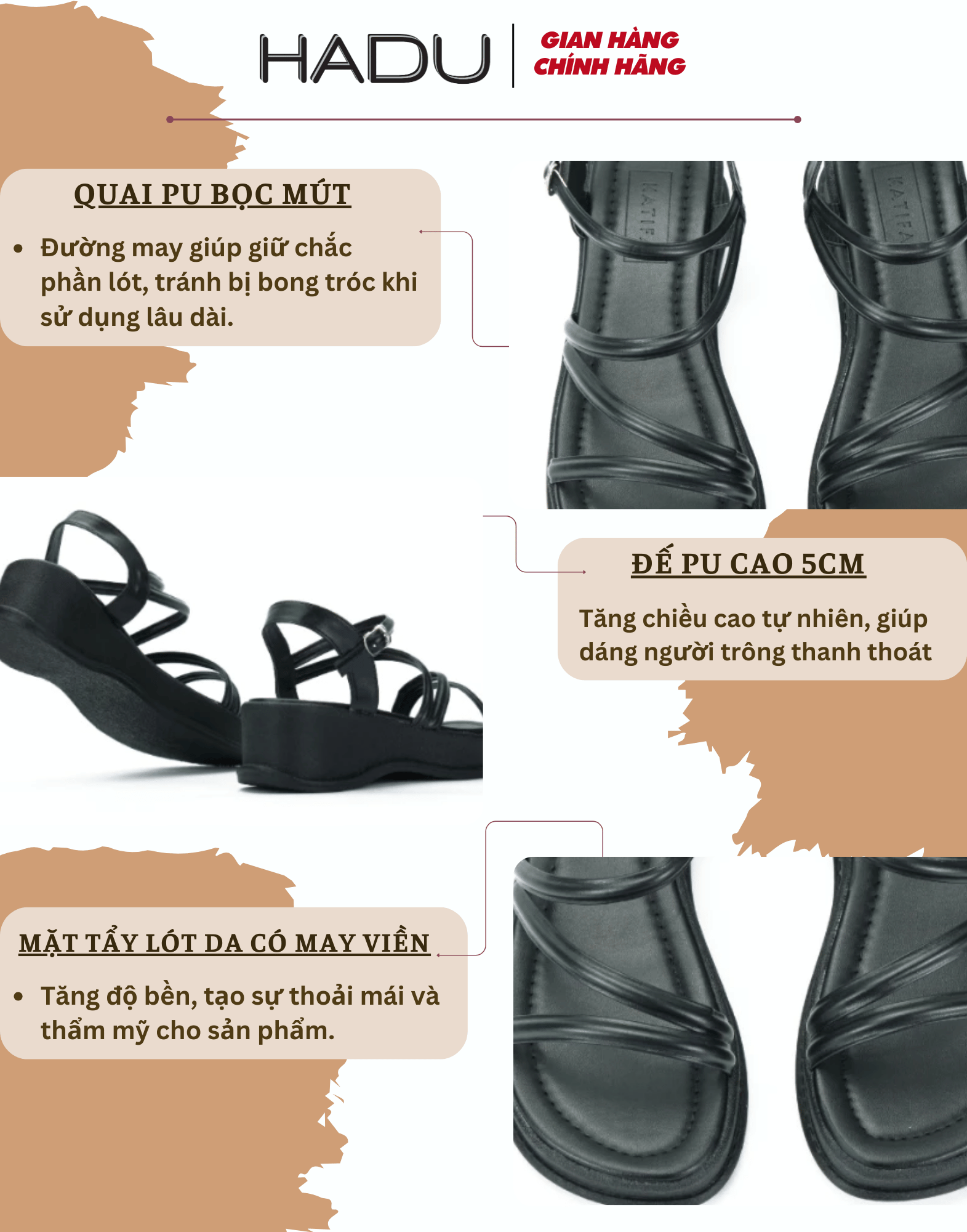 Sandal Quai Chéo Đế Bánh Mì LOUISA KATIFA K513D - Hình 2