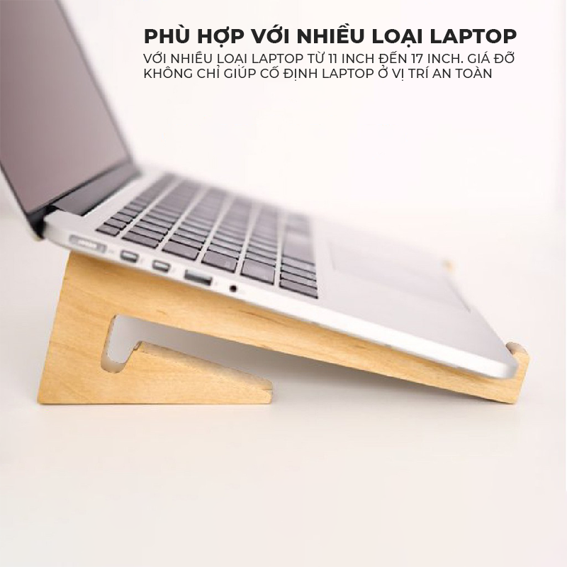 Mô tả Giá đỡ laptop, giá để máy tính, kệ kê màn hình chất liệu gỗ giúp tản nhiệt - PG01 - 2
