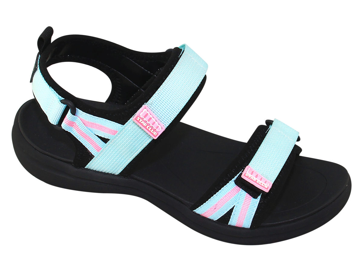 Mô tả Sandal đế bằng bé gái Bita's SEFYG.06 (Đen + Hồng sen + Kem + Xanh ngọc) - 5