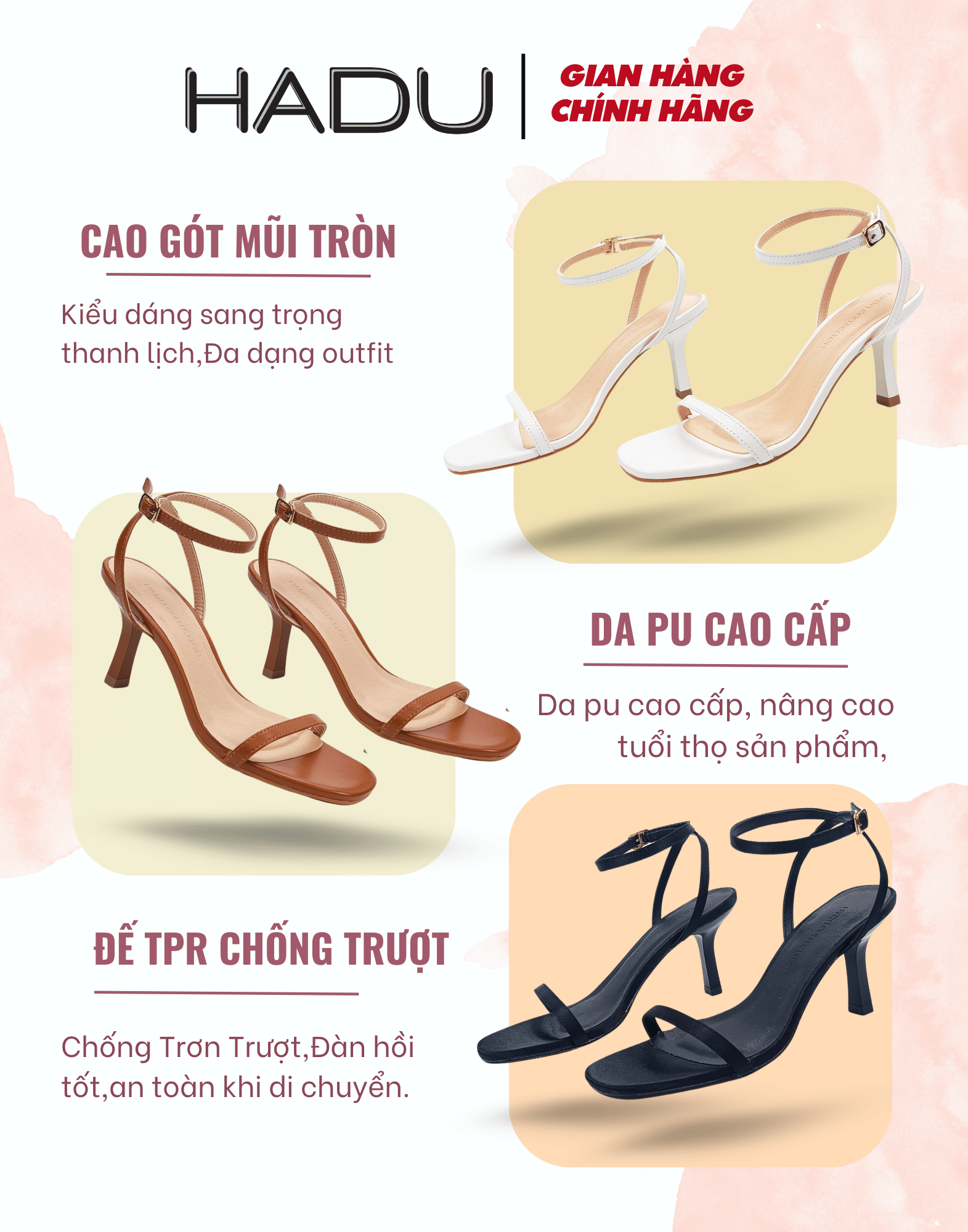 Giày Cao Gót 7P Sandal HADU G731