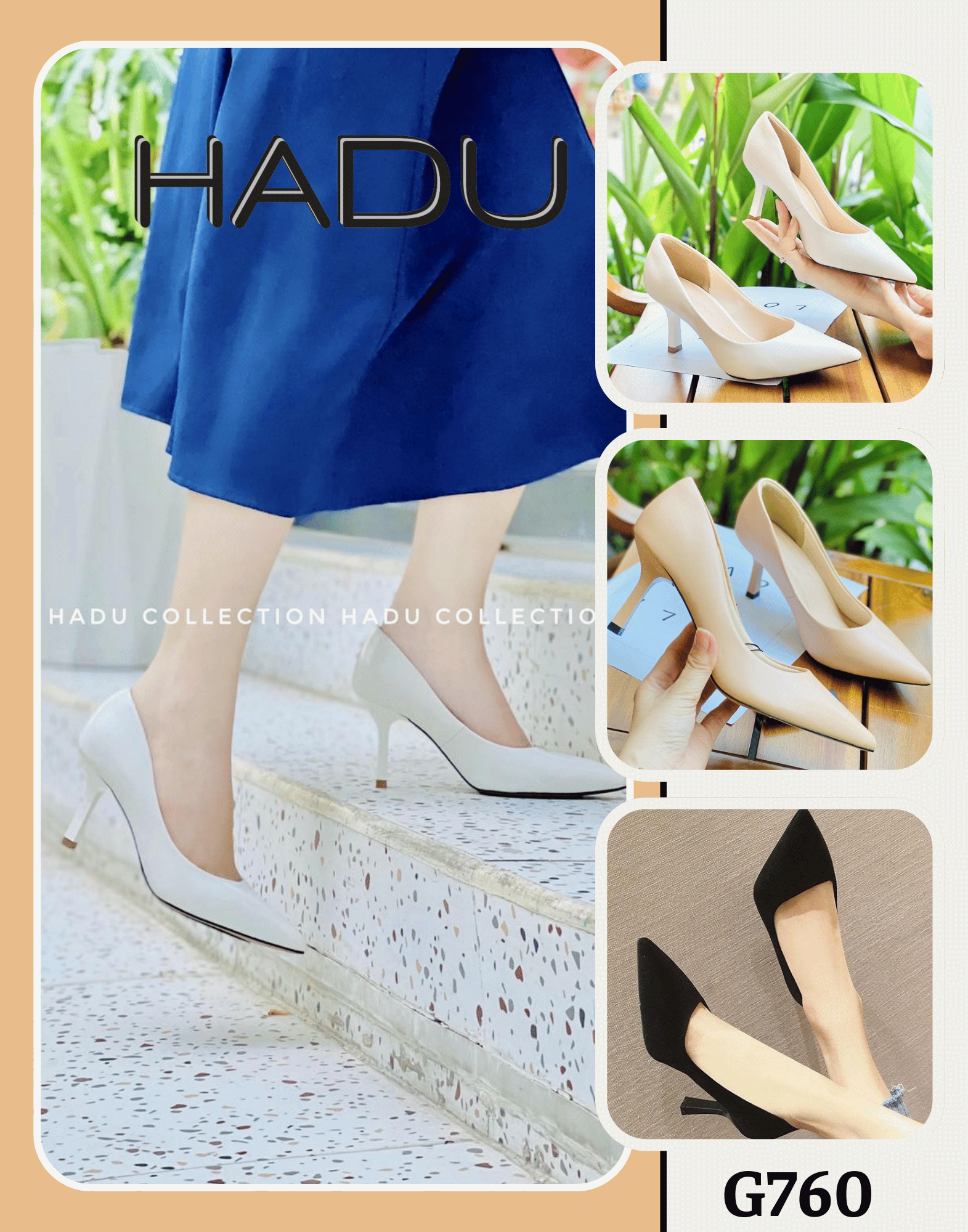 Chi tiết gót giày HADU GG760