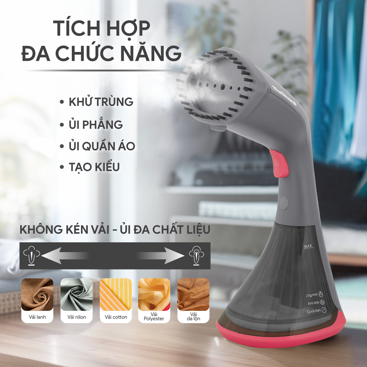 Mô tả Bàn Ủi Hơi Nước Cầm Tay BlueStone GSB-4033 - 1630W - 5
