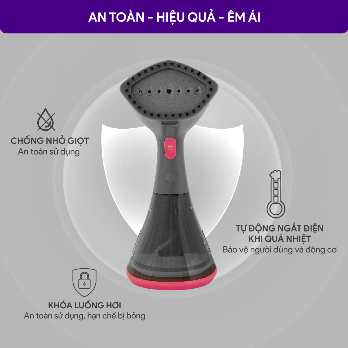 Mô tả Bàn Ủi Hơi Nước Cầm Tay BlueStone GSB-4033 - 1630W - 6