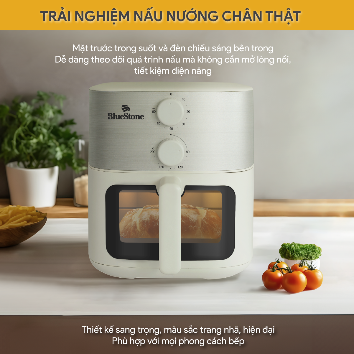 Mô tả Nồi Chiên Không Dầu BlueStone AFB-5853 - 7 Lít - 1500W - 2