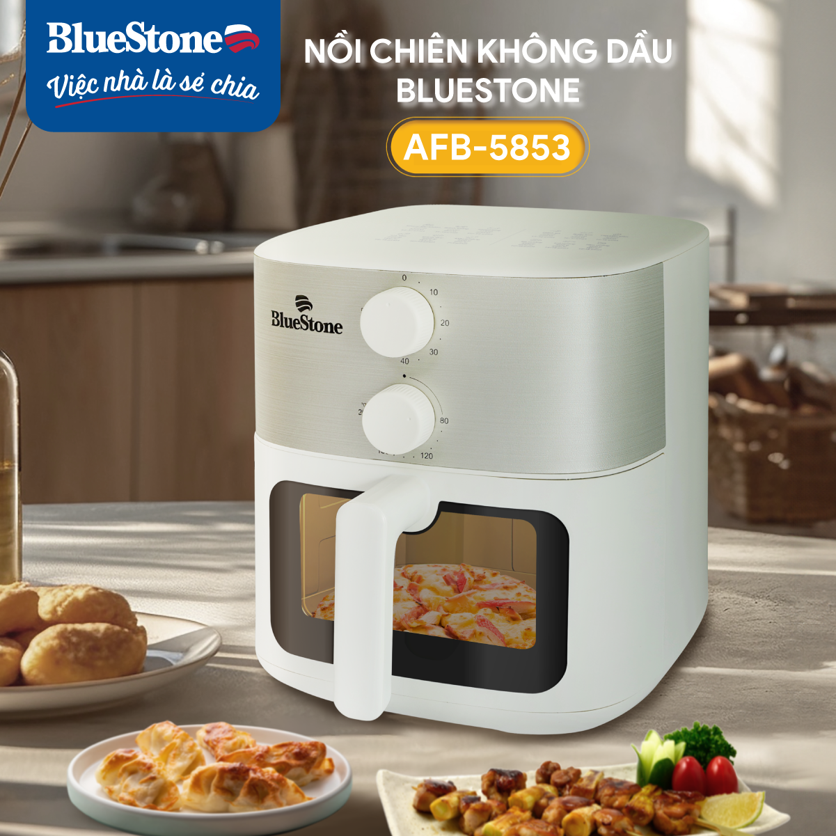 Mô tả Nồi Chiên Không Dầu BlueStone AFB-5853 - 7 Lít - 1500W - 9