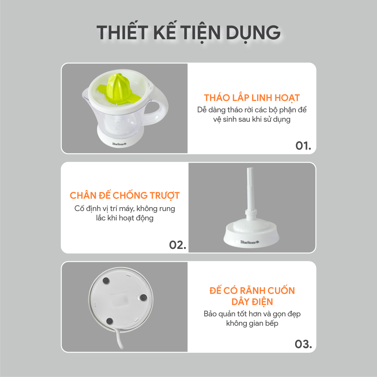 Mô tả Máy Vắt Cam BlueStone CJB-1129 - 1 lít - 40W - 7