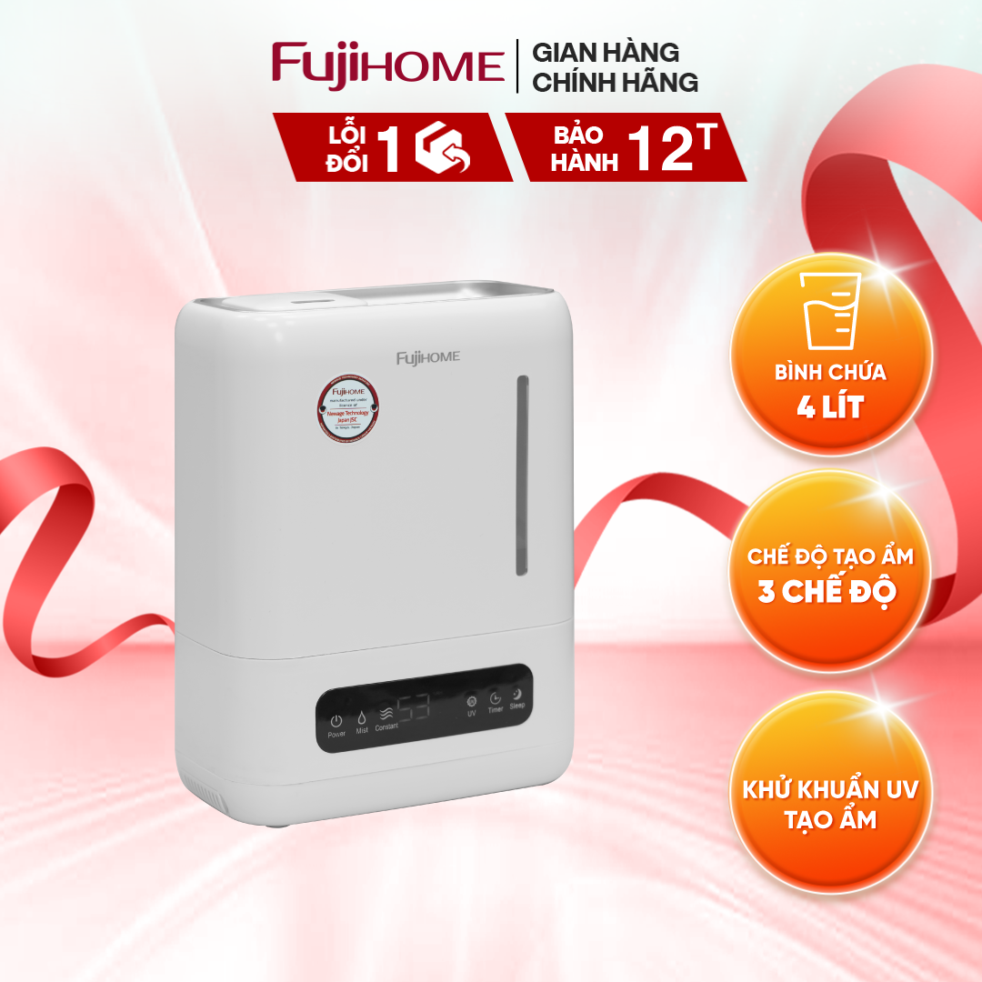 Mô tả Máy Phun Sương Tạo Ẩm Xông Tinh Dầu Fujihome HM04EUV Đầu Phun Xoay 360 Độ, Cảm Ứng, Màn LED Hiển Thị - 2