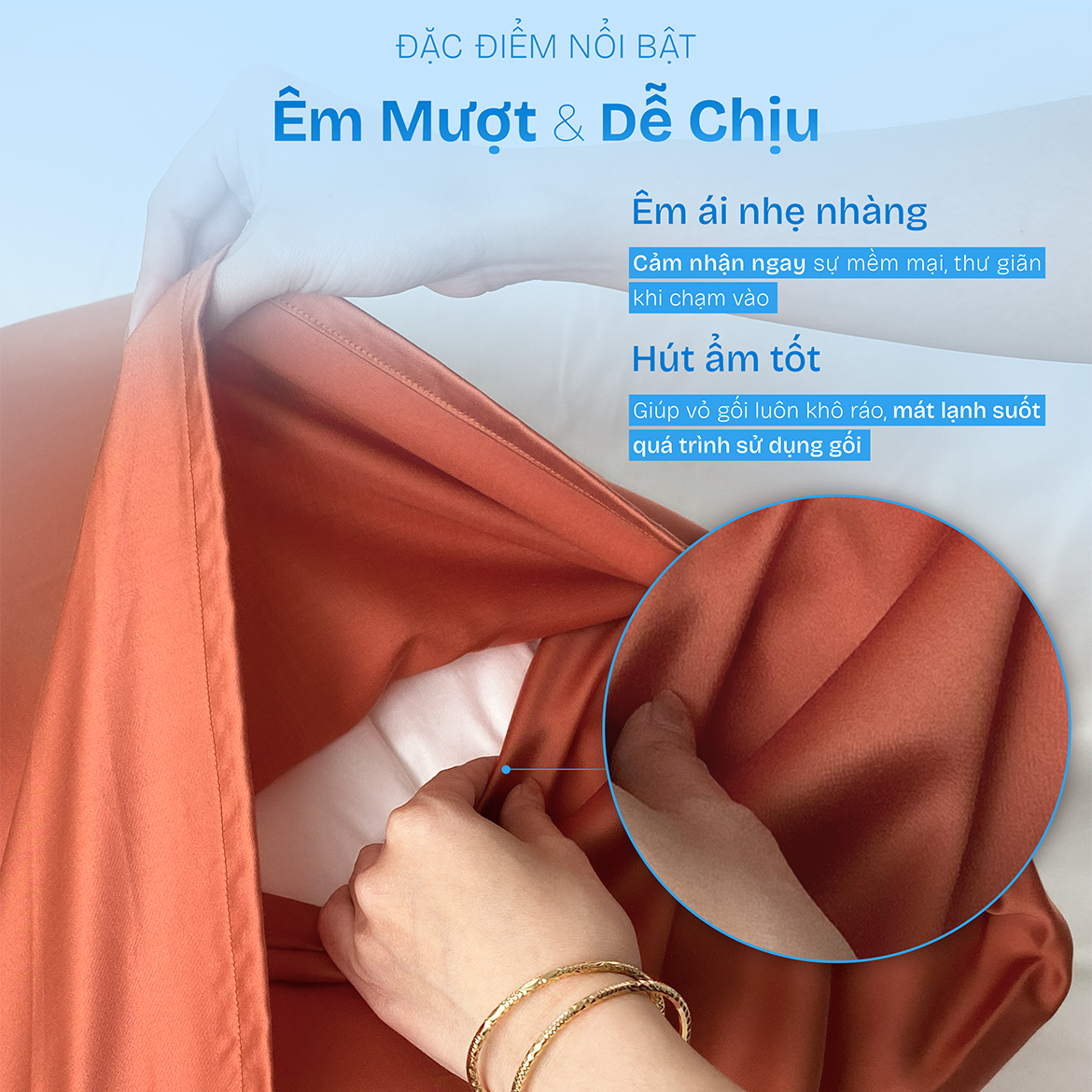 Mô tả Vỏ Gối Tencel CHU MY 60s – Êm Mịn, Thoáng Khí, Dễ Làm Sạch – Size 40x60 | 50x70cm - 3