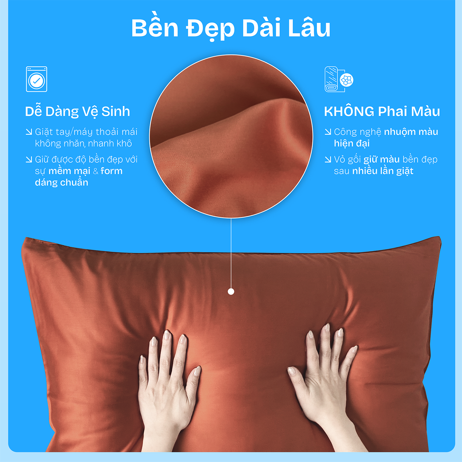 Mô tả Vỏ Gối Tencel CHU MY 60s – Êm Mịn, Thoáng Khí, Dễ Làm Sạch – Size 40x60 | 50x70cm - 5