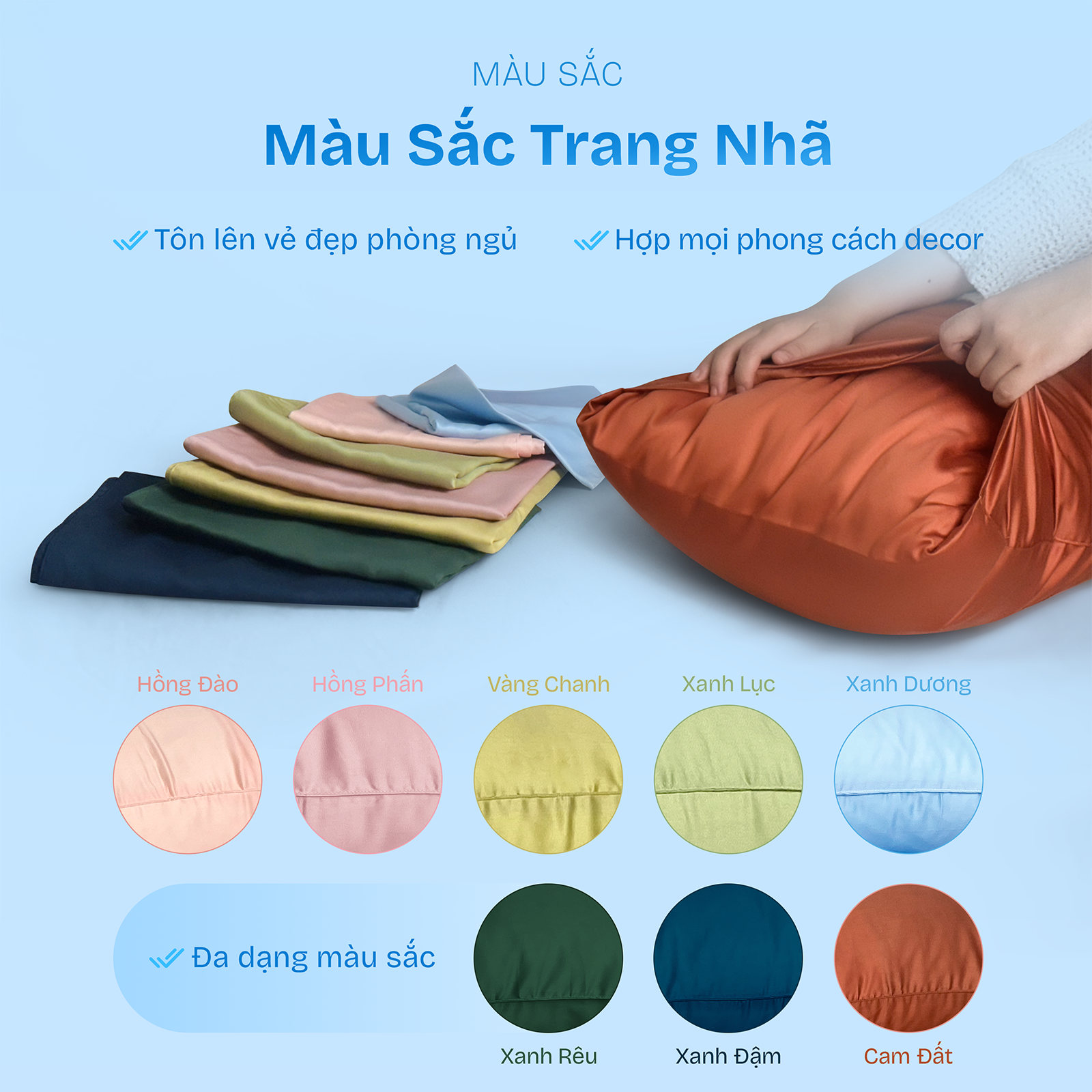 Mô tả Vỏ Gối Tencel CHU MY 60s – Êm Mịn, Thoáng Khí, Dễ Làm Sạch – Size 40x60 | 50x70cm - 8