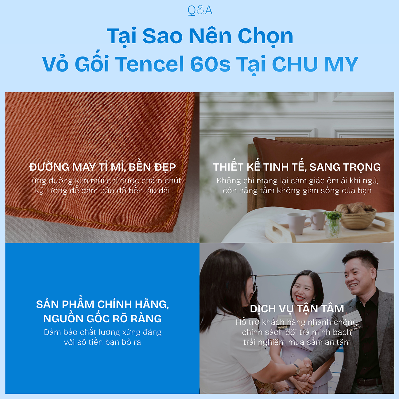 Vỏ Gối Tencel CHU MY 60s - Bền màu