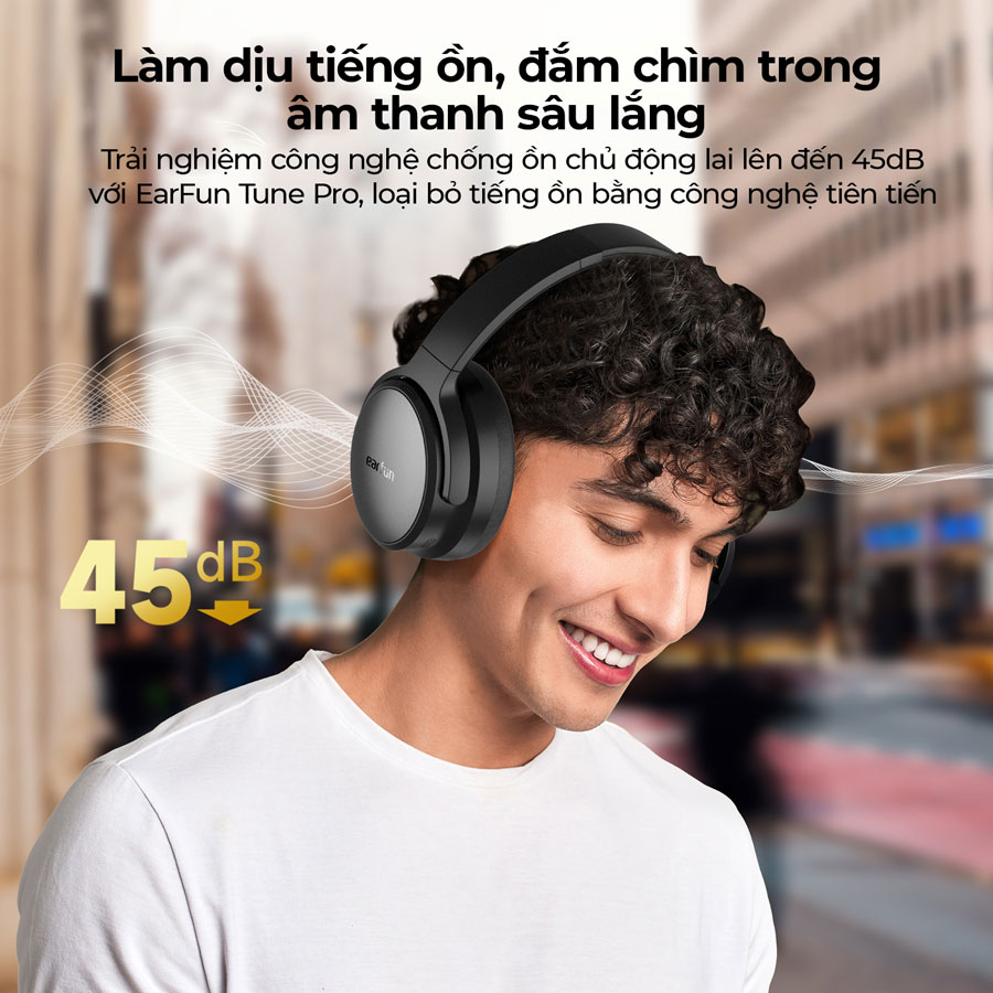 Mô tả Tai nghe chụp tai Bluetooth Earfun Tune Pro chống ồn ANC thời gian nghe 120h - 7