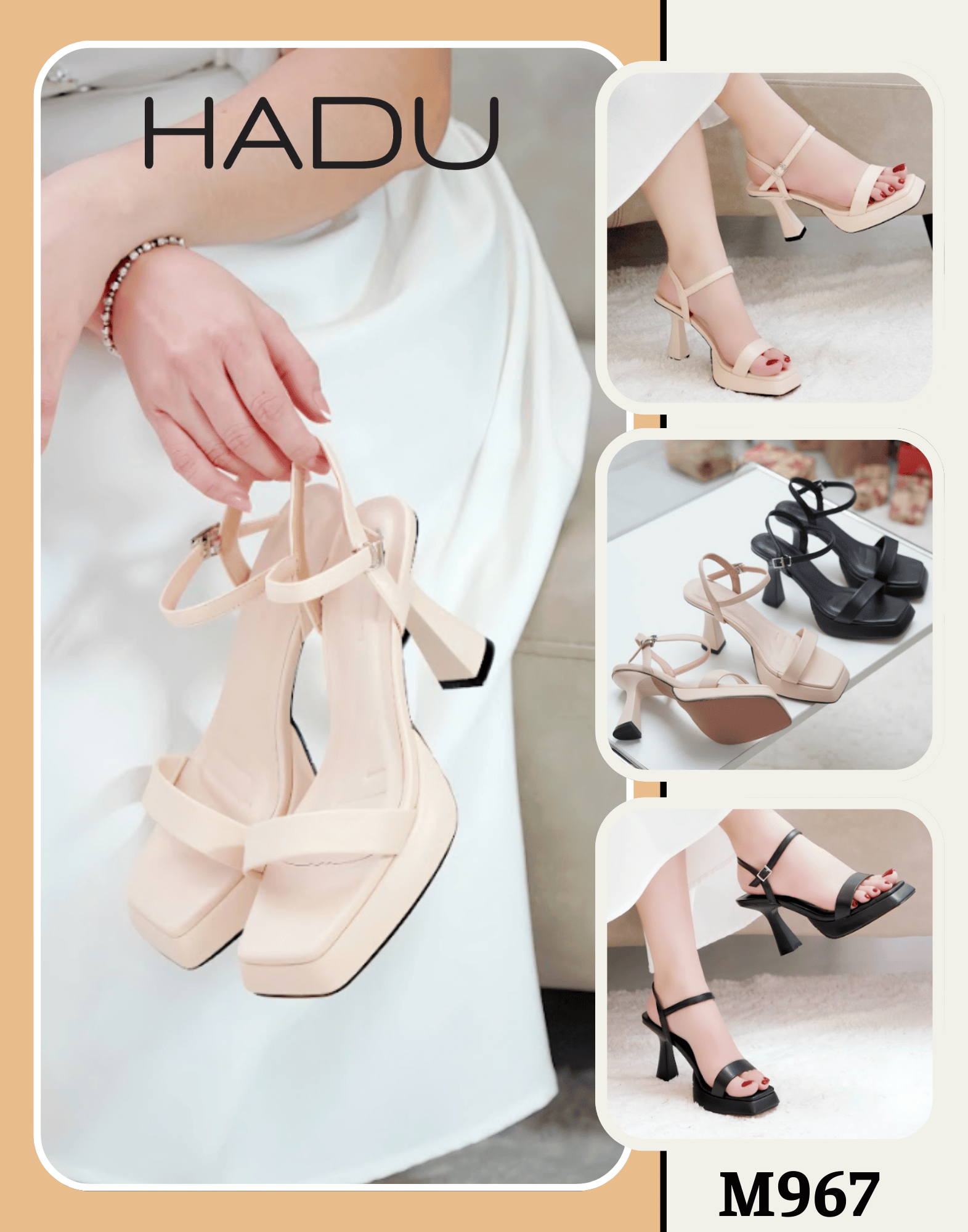 Giày Cao Gót Đế Vuông VENESSA HADU M967
