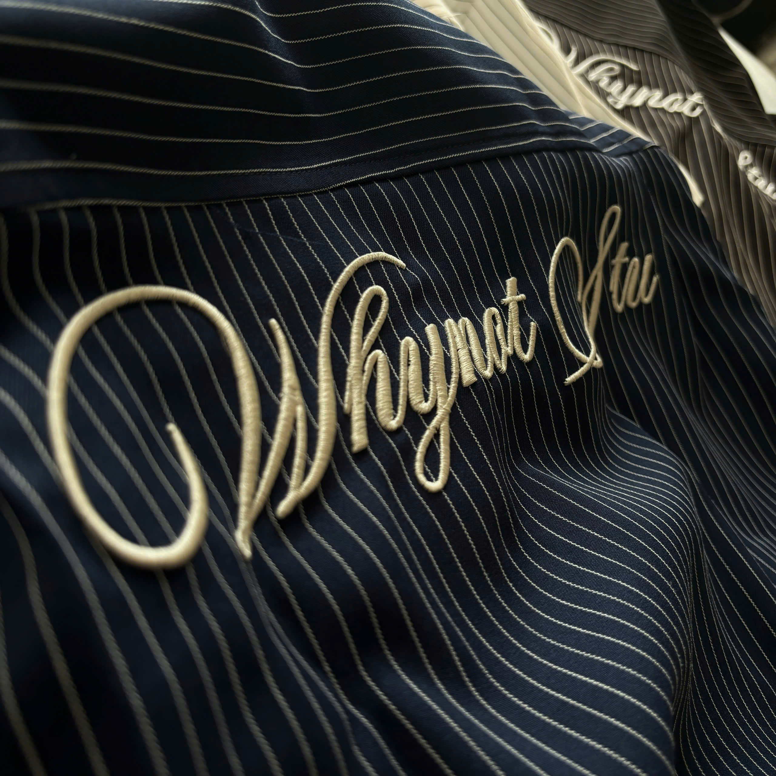 WNS Striped Shirt - Áo sơ mi cộc tay oversize hình thêu nổi Local Brand WNS Chính Hãng
