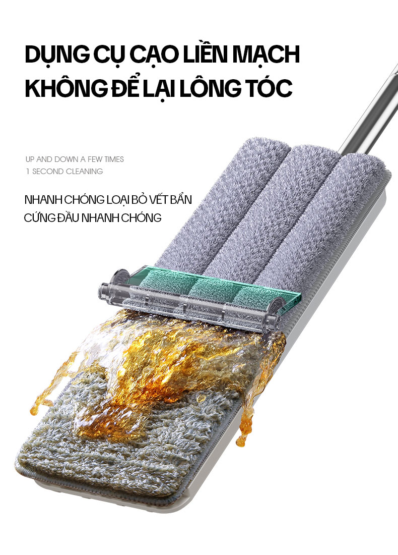 Mô tả Bộ Cây Lau Nhà KITIMOP C6 PLUS-PRO - Thùng Lau Nhà Tự Vắt Thông Minh, Chổi Lau Nhà Xoay 360 Độ, Lau Sàn Làm Sạch - 5