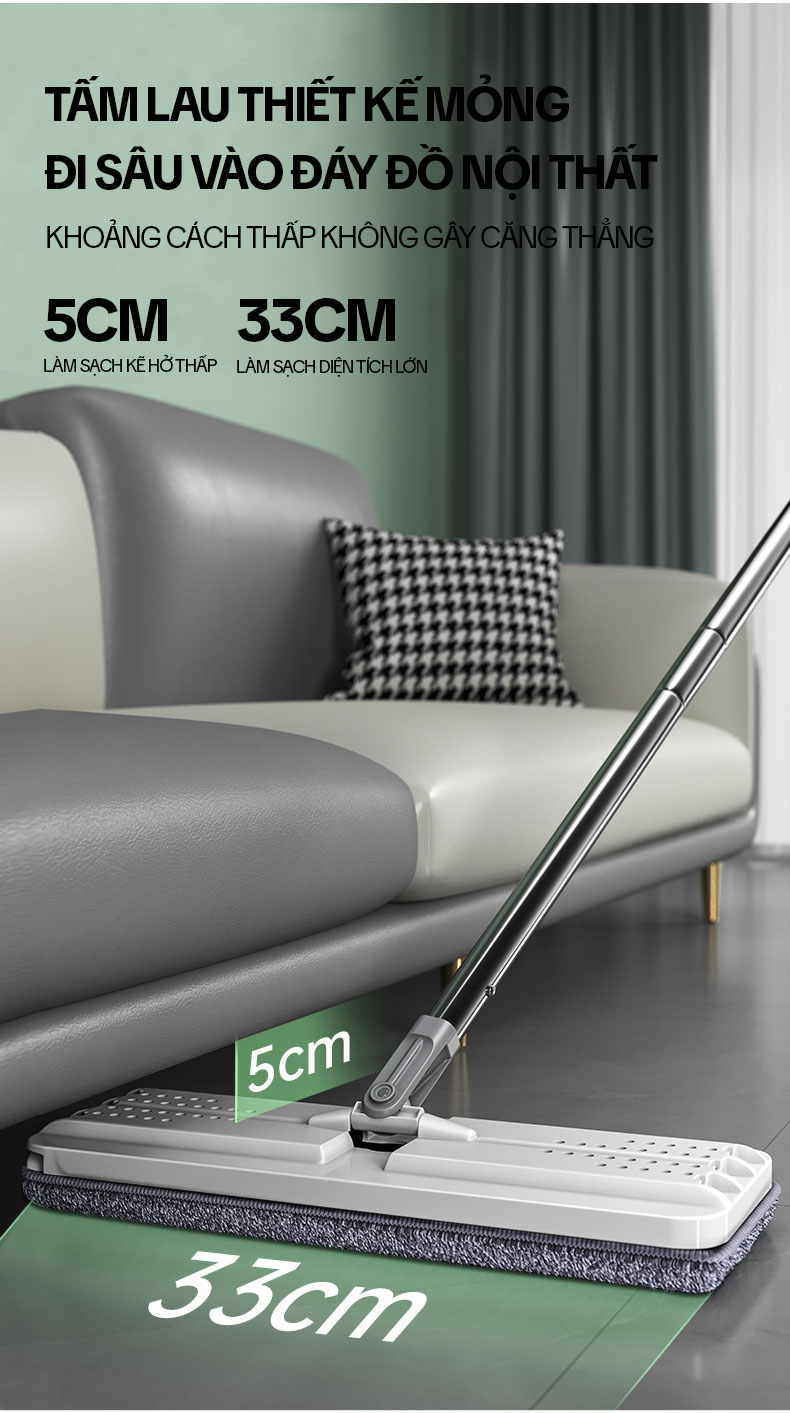 Mô tả Bộ Cây Lau Nhà KITIMOP C6 PLUS-PRO - Thùng Lau Nhà Tự Vắt Thông Minh, Chổi Lau Nhà Xoay 360 Độ, Lau Sàn Làm Sạch - 7