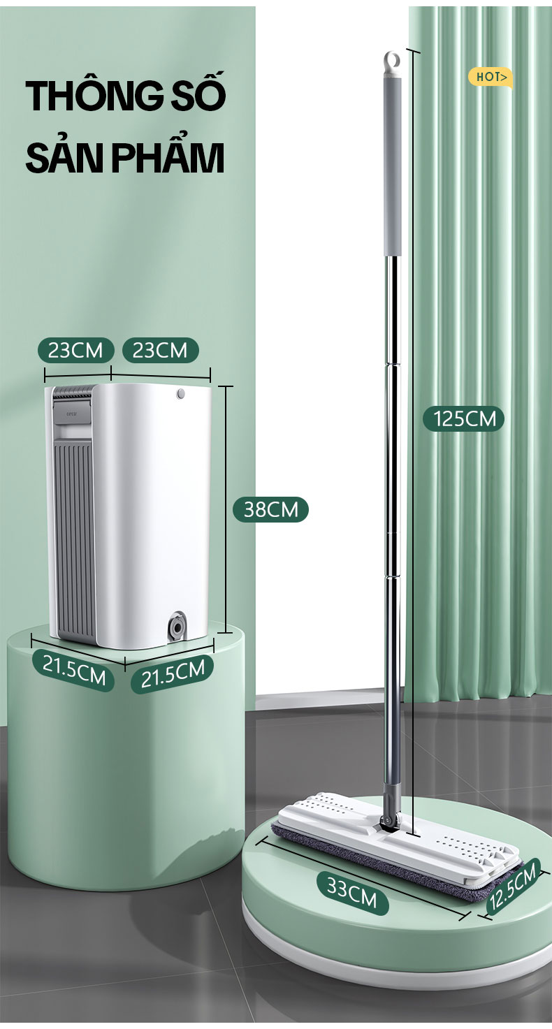 Mô tả Bộ Cây Lau Nhà KITIMOP C6 PLUS-PRO - Thùng Lau Nhà Tự Vắt Thông Minh, Chổi Lau Nhà Xoay 360 Độ, Lau Sàn Làm Sạch - 12